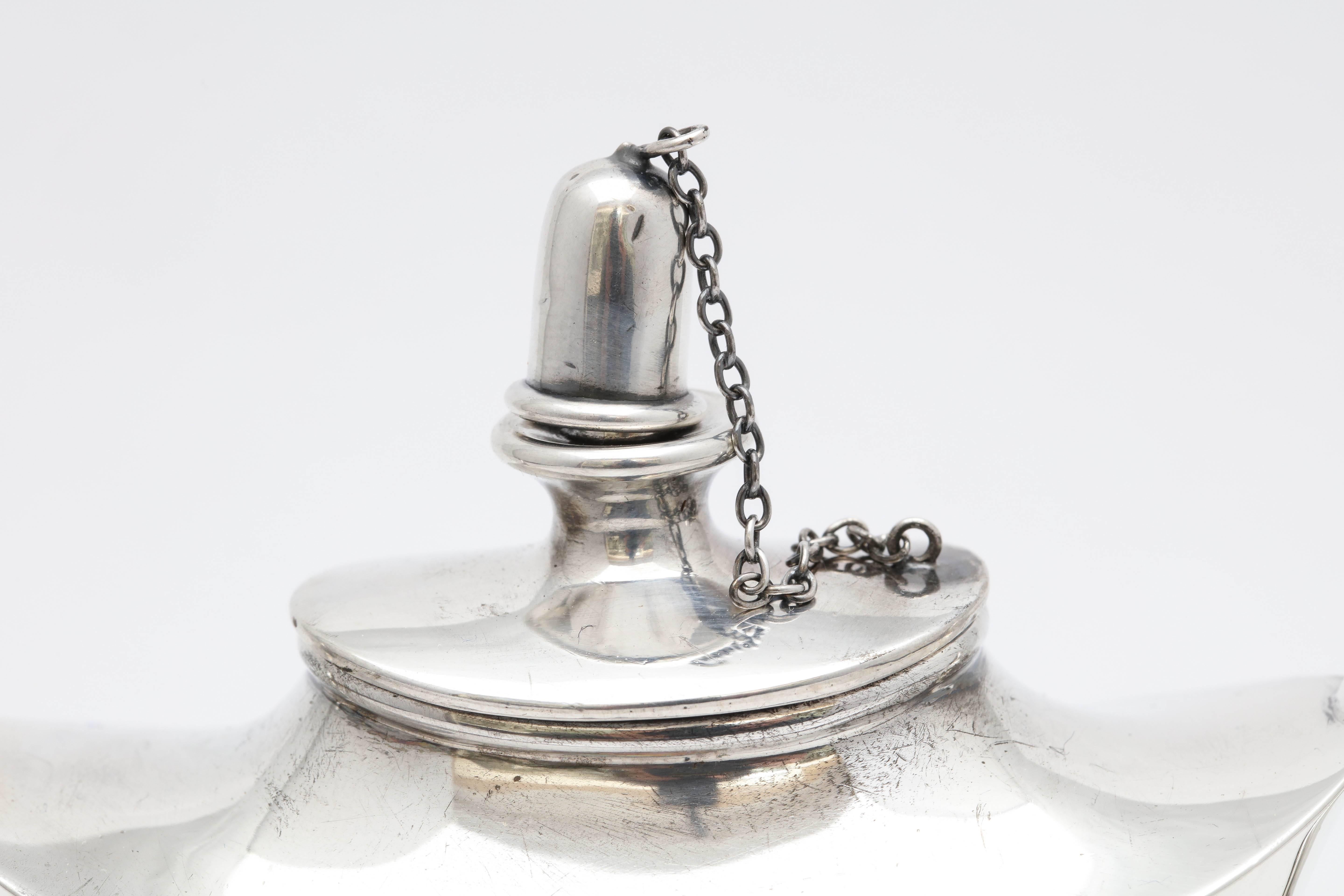 American Edwardian Sterling Silver Aladdin's Lamp-Style Table Oil Lamp or Lighter