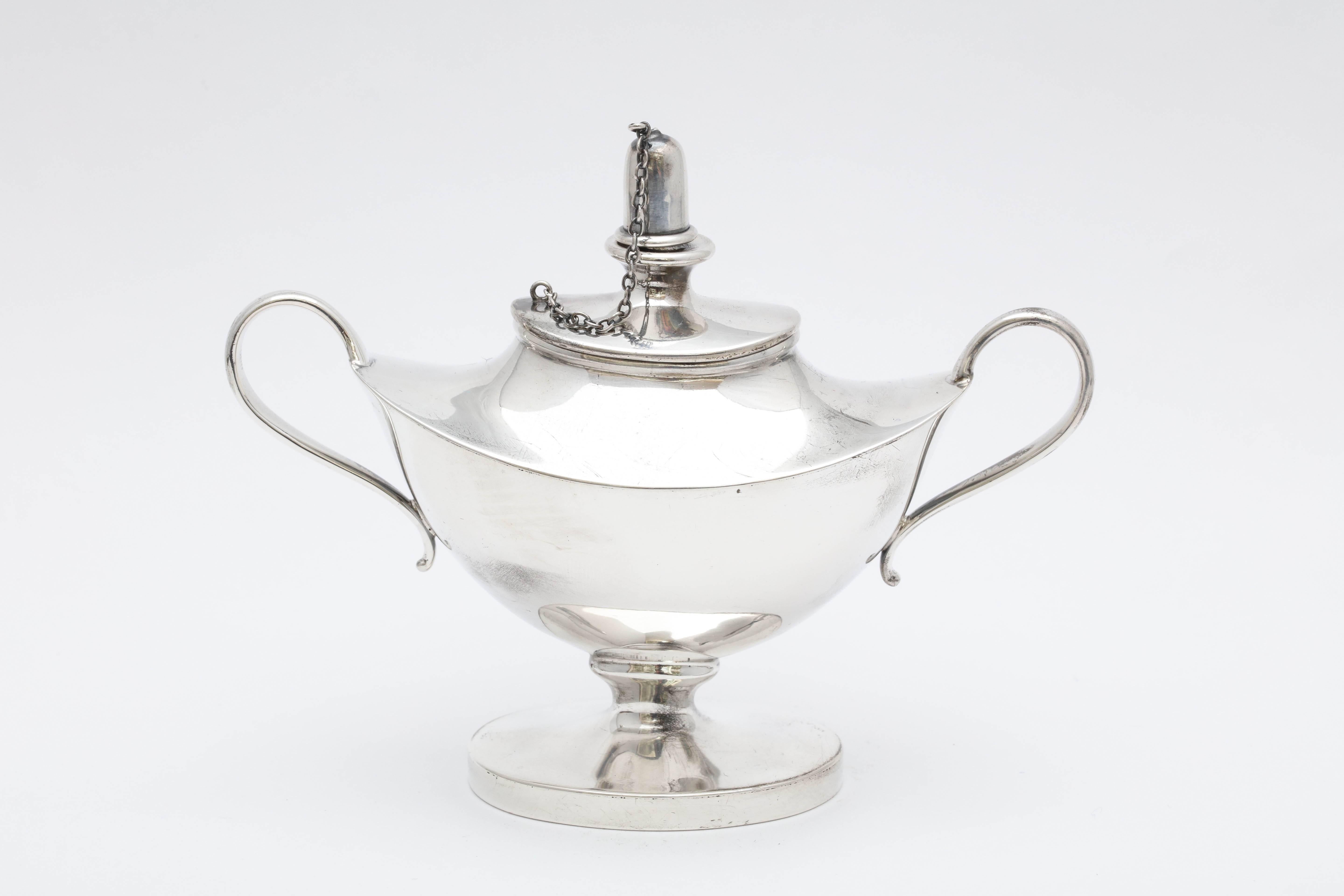 Edwardian Sterling Silber Aladdins Lampe-Stil Tabelle Öllampe oder Feuerzeug 3