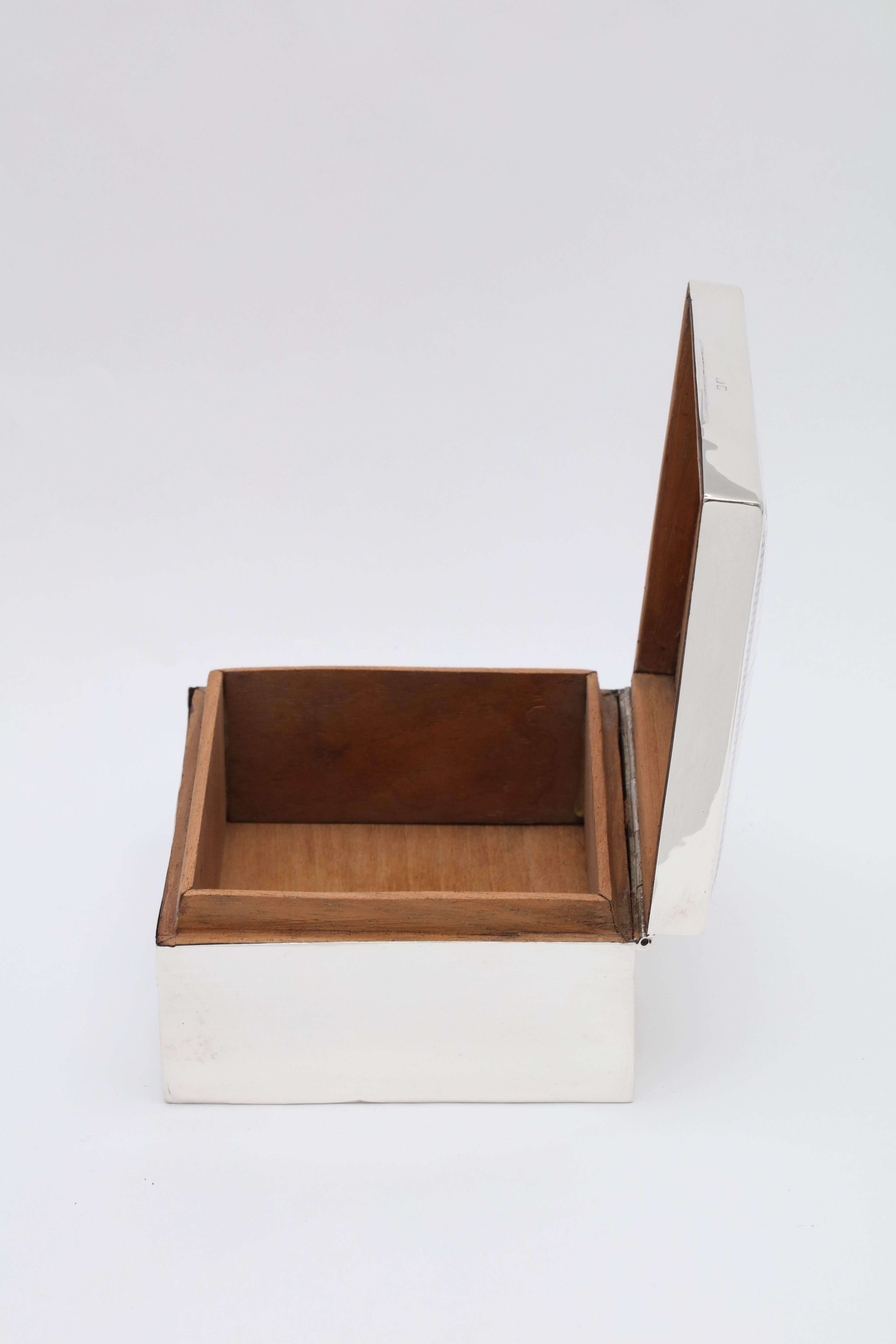 Art Deco Sterling Silver Tuxedo Striped Table Box 1