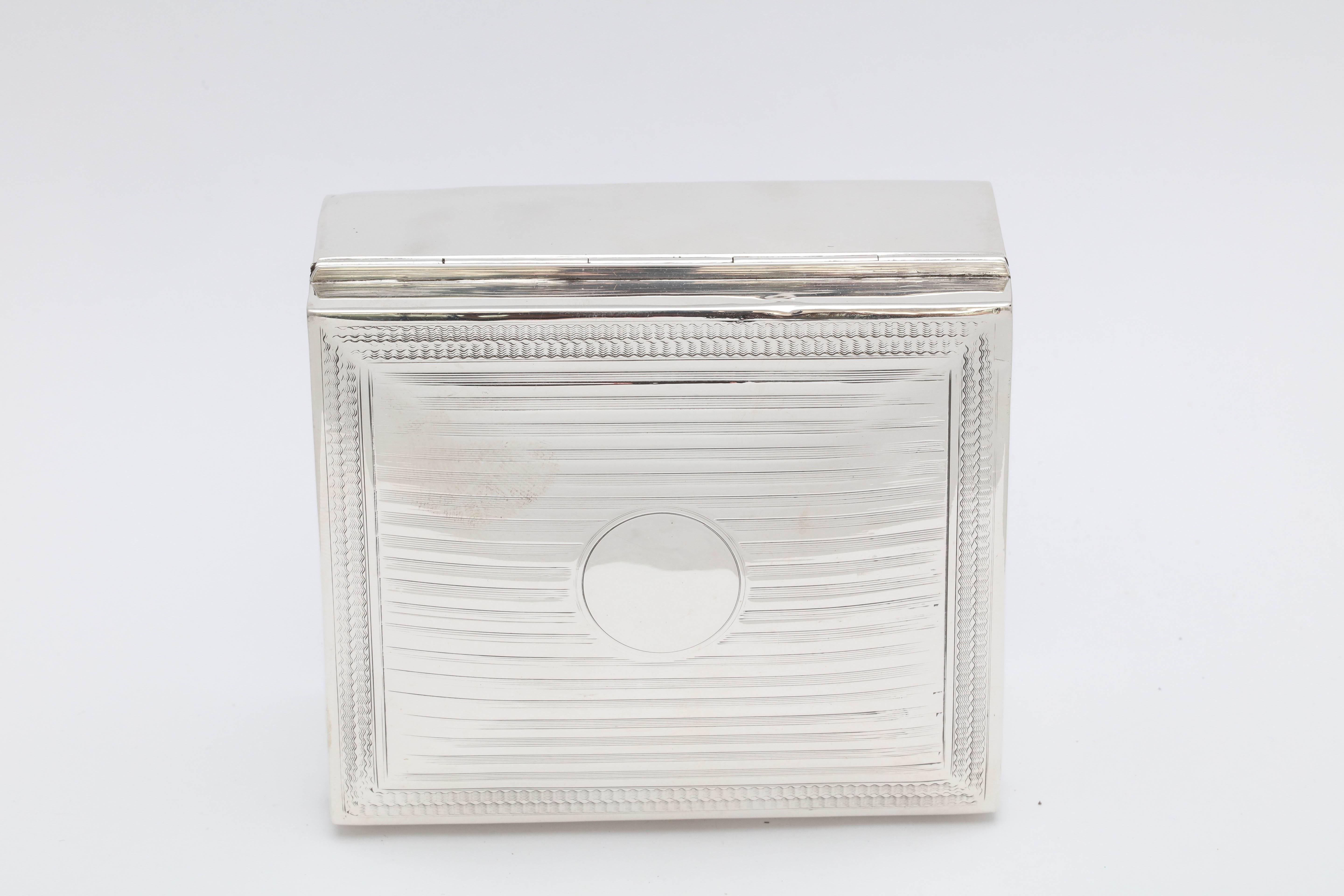 Art Deco Sterling Silver Tuxedo Striped Table Box 2