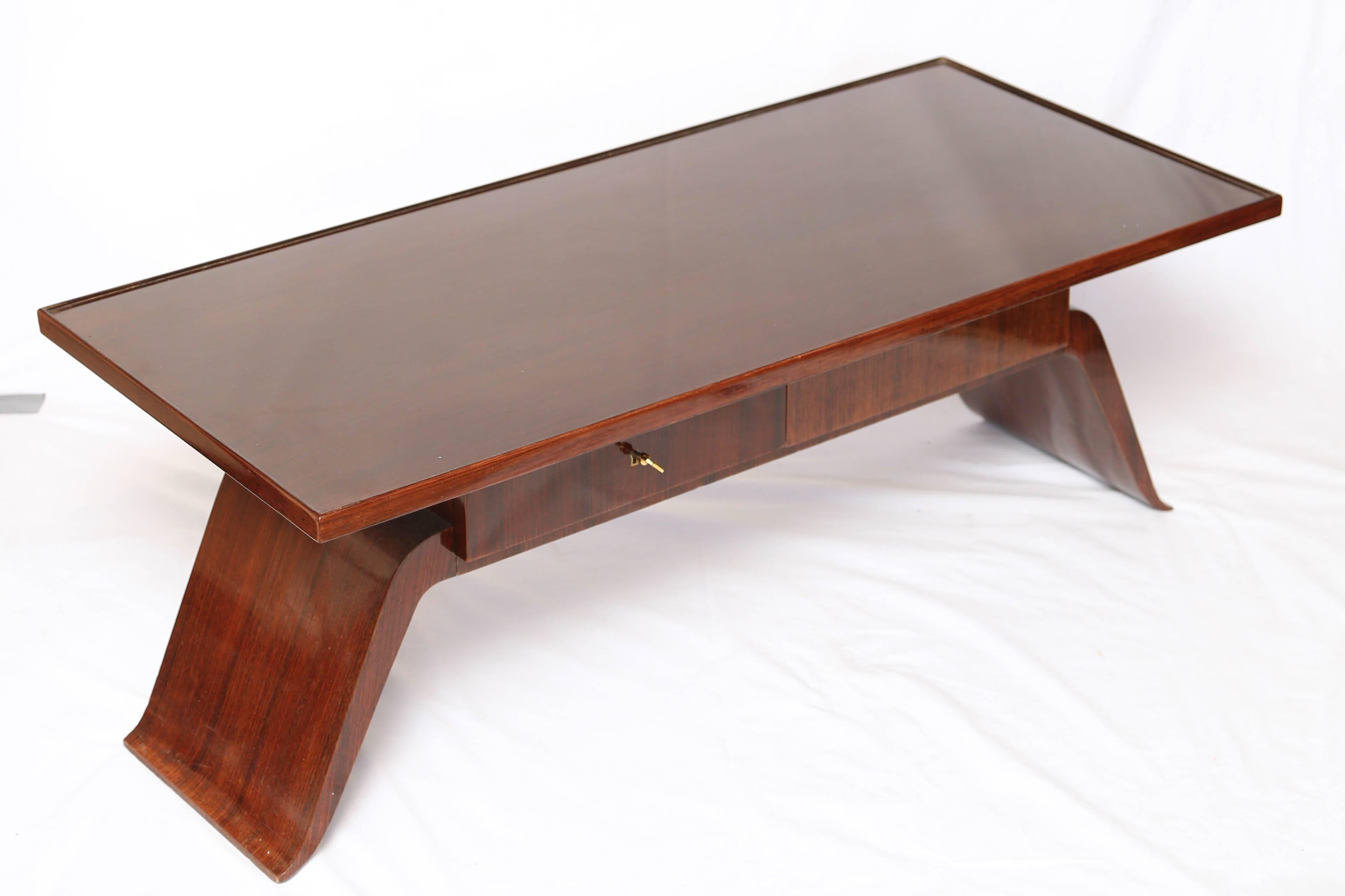 Early 20th Century Superb 1925s Rosewood Coffee French Art Deco Table by Jean Pascaud