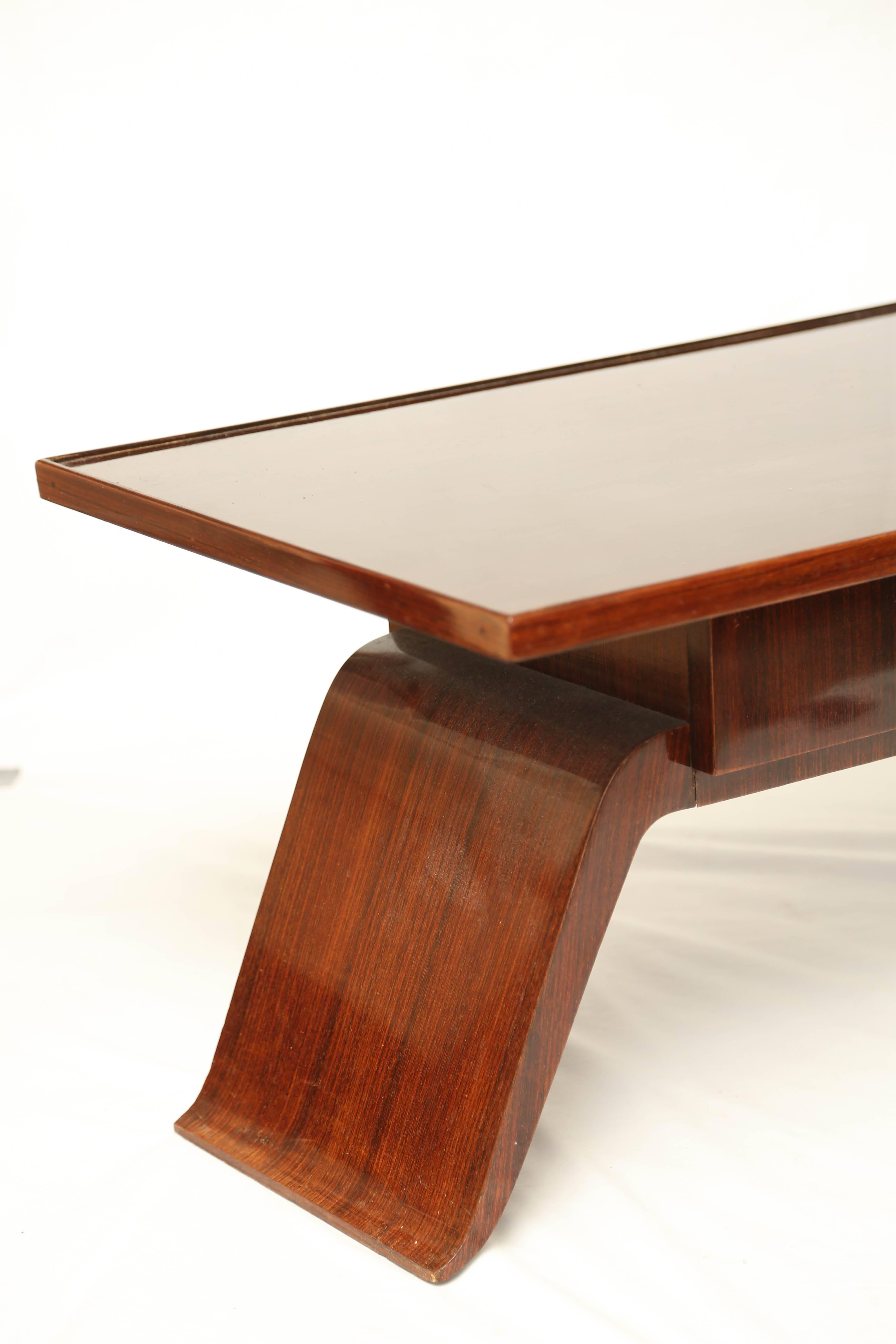 Superb 1925s Rosewood Coffee French Art Deco Table by Jean Pascaud 1