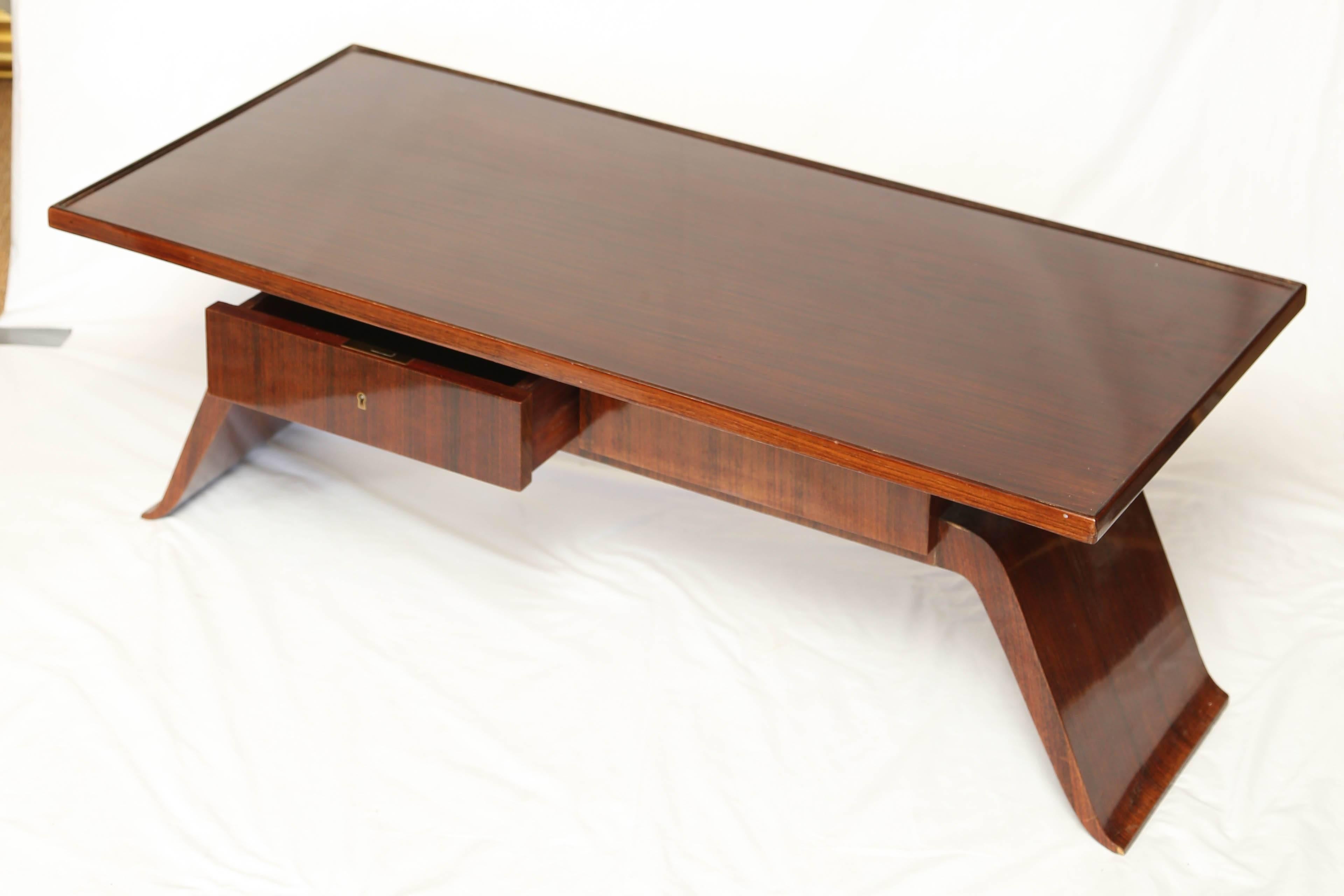Superb 1925s Rosewood Coffee French Art Deco Table by Jean Pascaud 2
