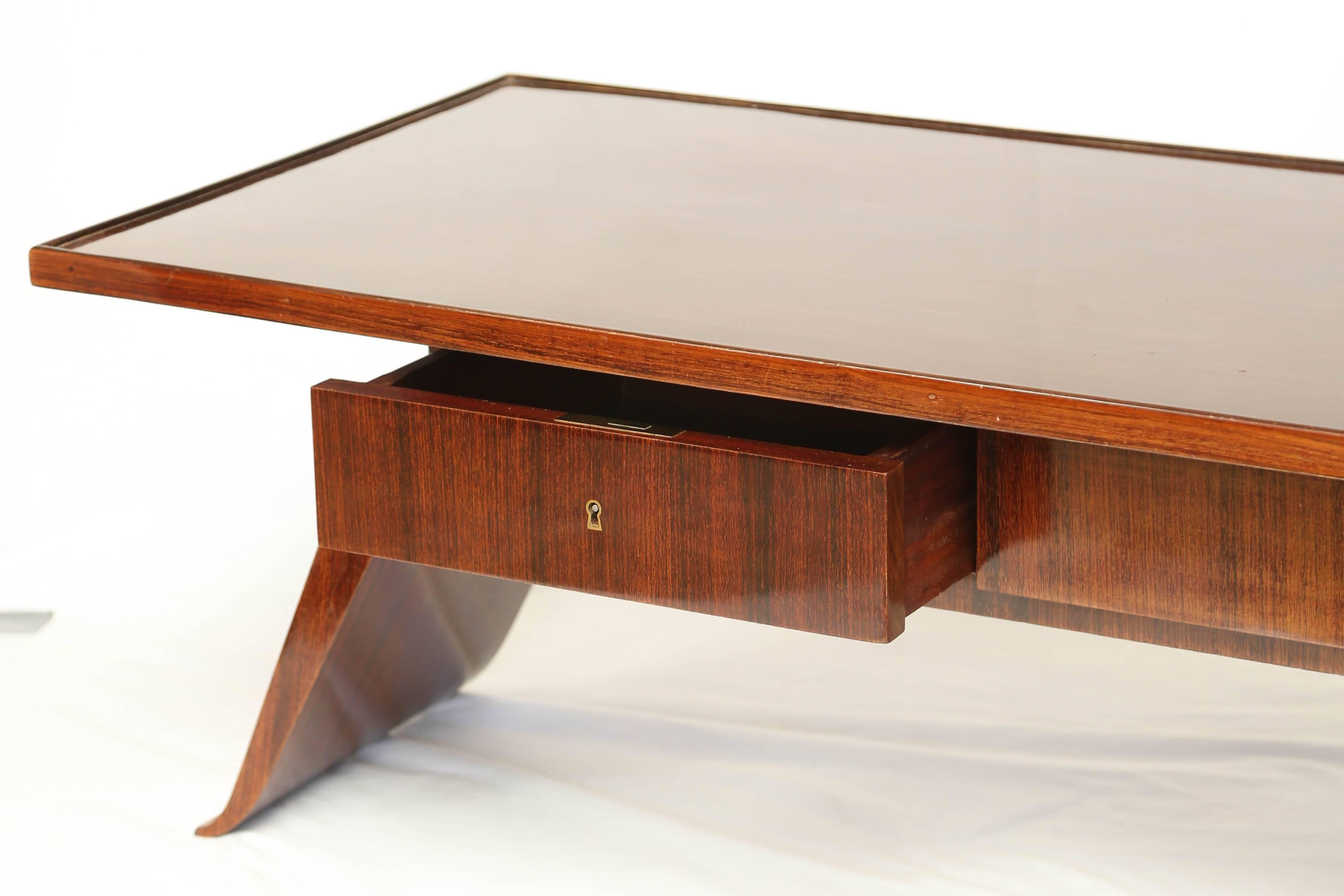 Superb 1925s Rosewood Coffee French Art Deco Table by Jean Pascaud 3