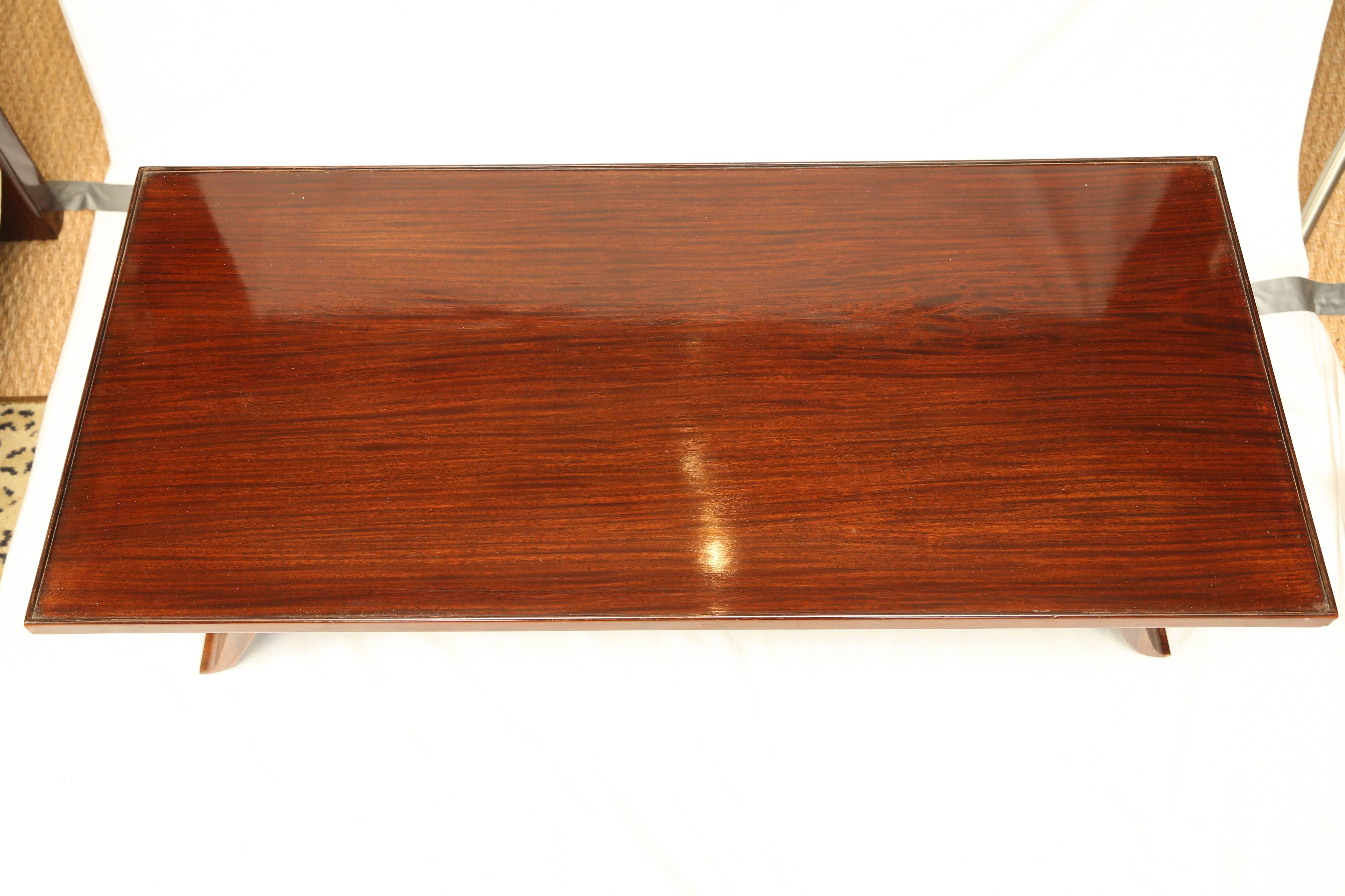 Superb 1925s Rosewood Coffee French Art Deco Table by Jean Pascaud 4