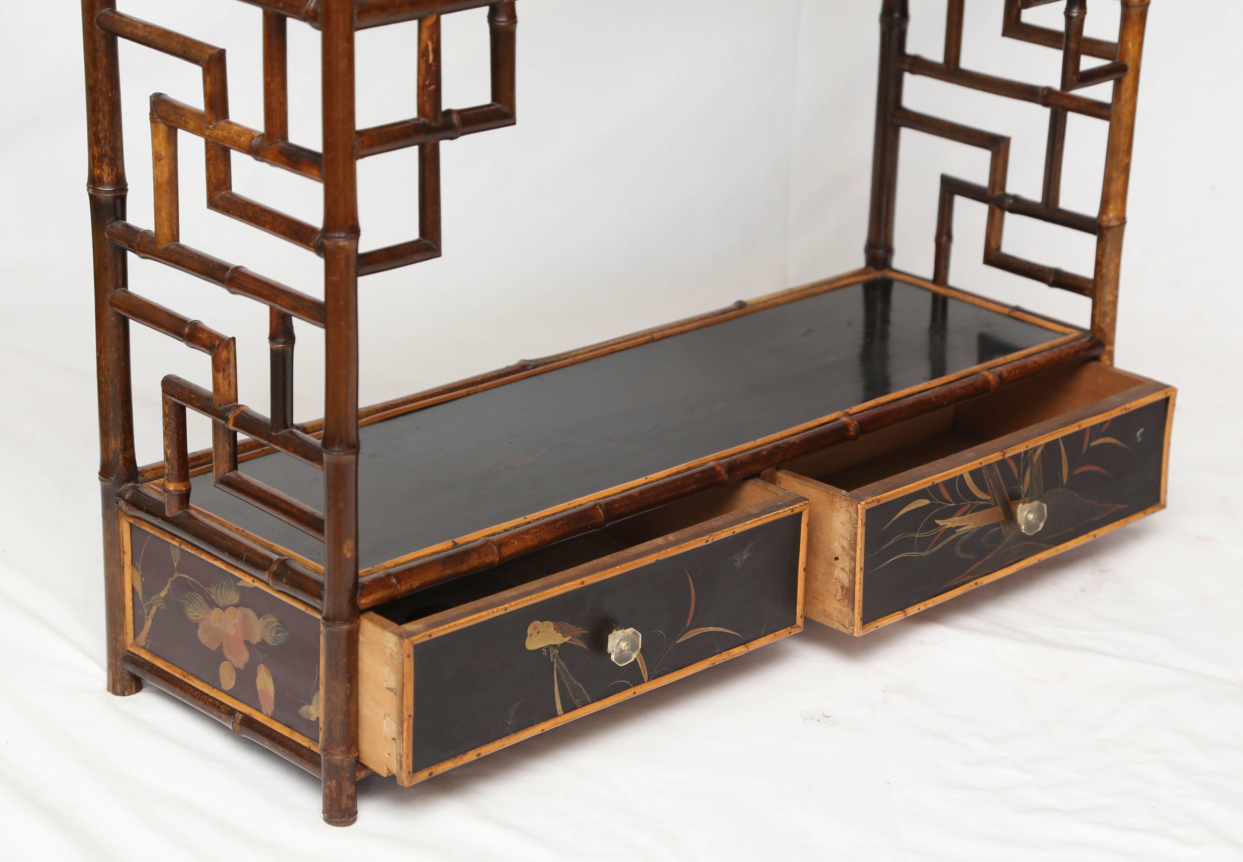 Beautiful Hanging 19th Century Bamboo Étagère 1