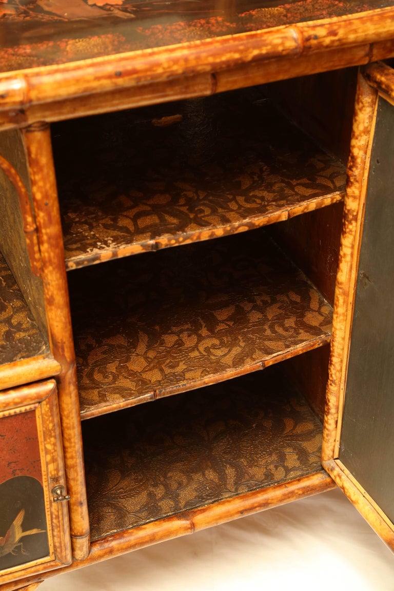 Beautiful 19th Century English Bamboo Lacquer Curio Cabinet At 1stdibs