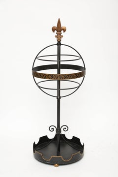 Tole Vintage Fleur de Lys Umbrella Stand