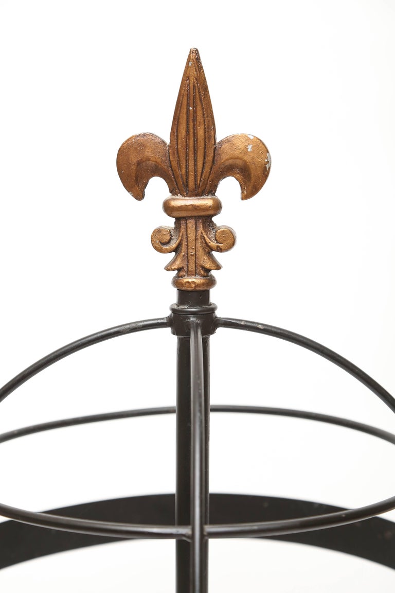 Vintage Tole Fleur de Lys Umbrella Stand For Sale at 1stDibs