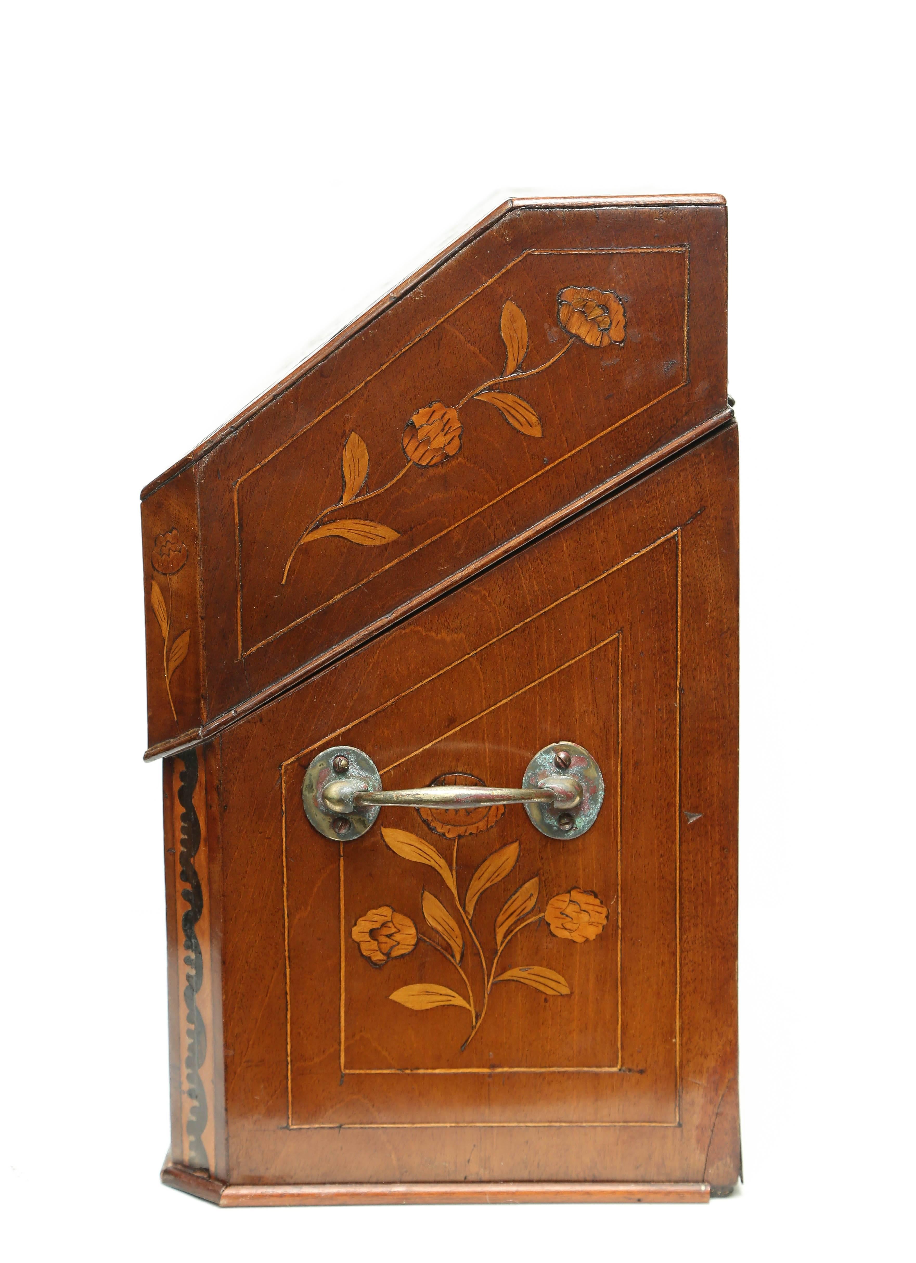 Large Dutch Marquetry Letter Box In Good Condition In West Palm Beach, FL