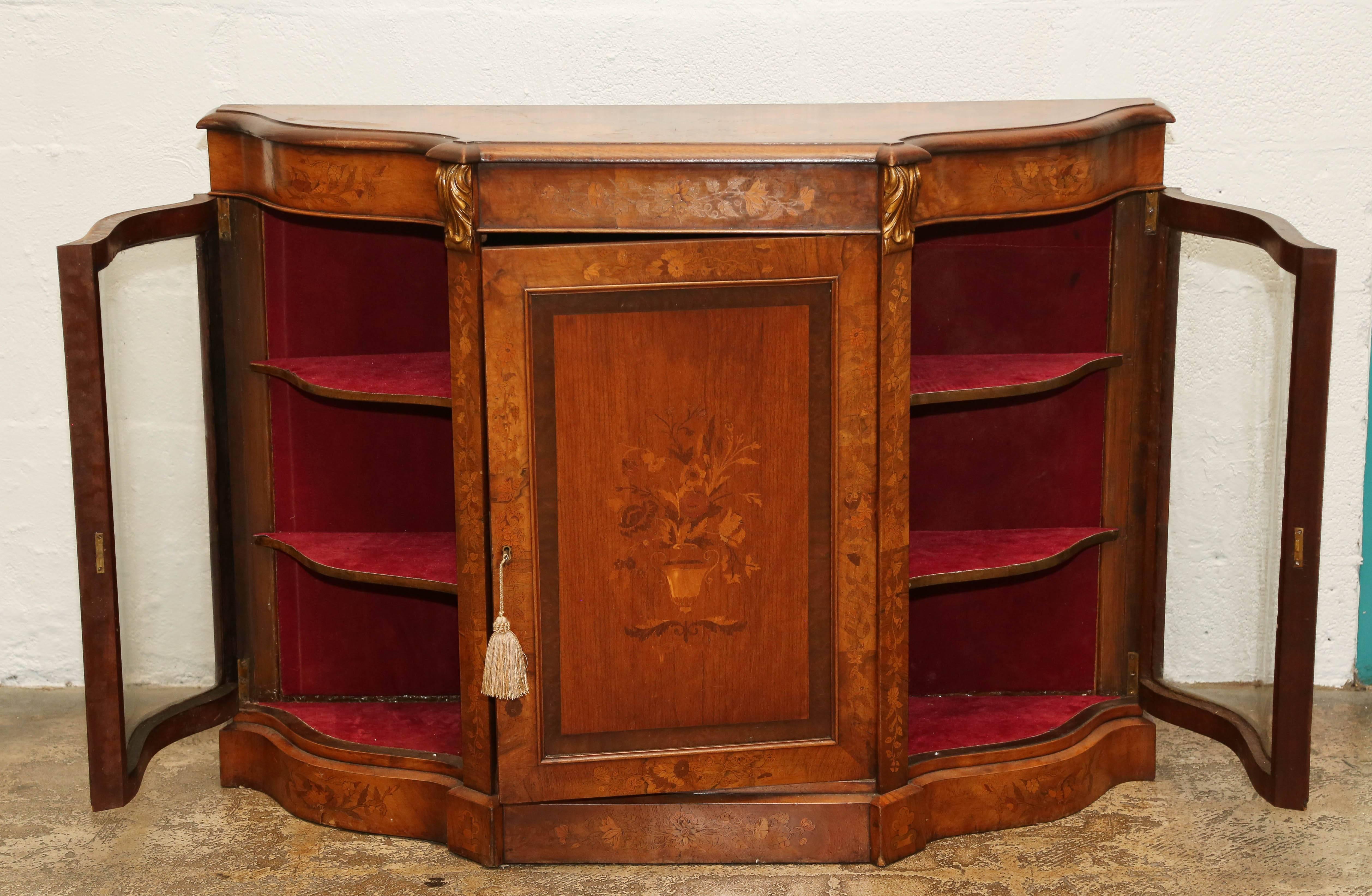 Marquetry Superb Pair of  19th Century English Inlaid Credenzas  For Sale