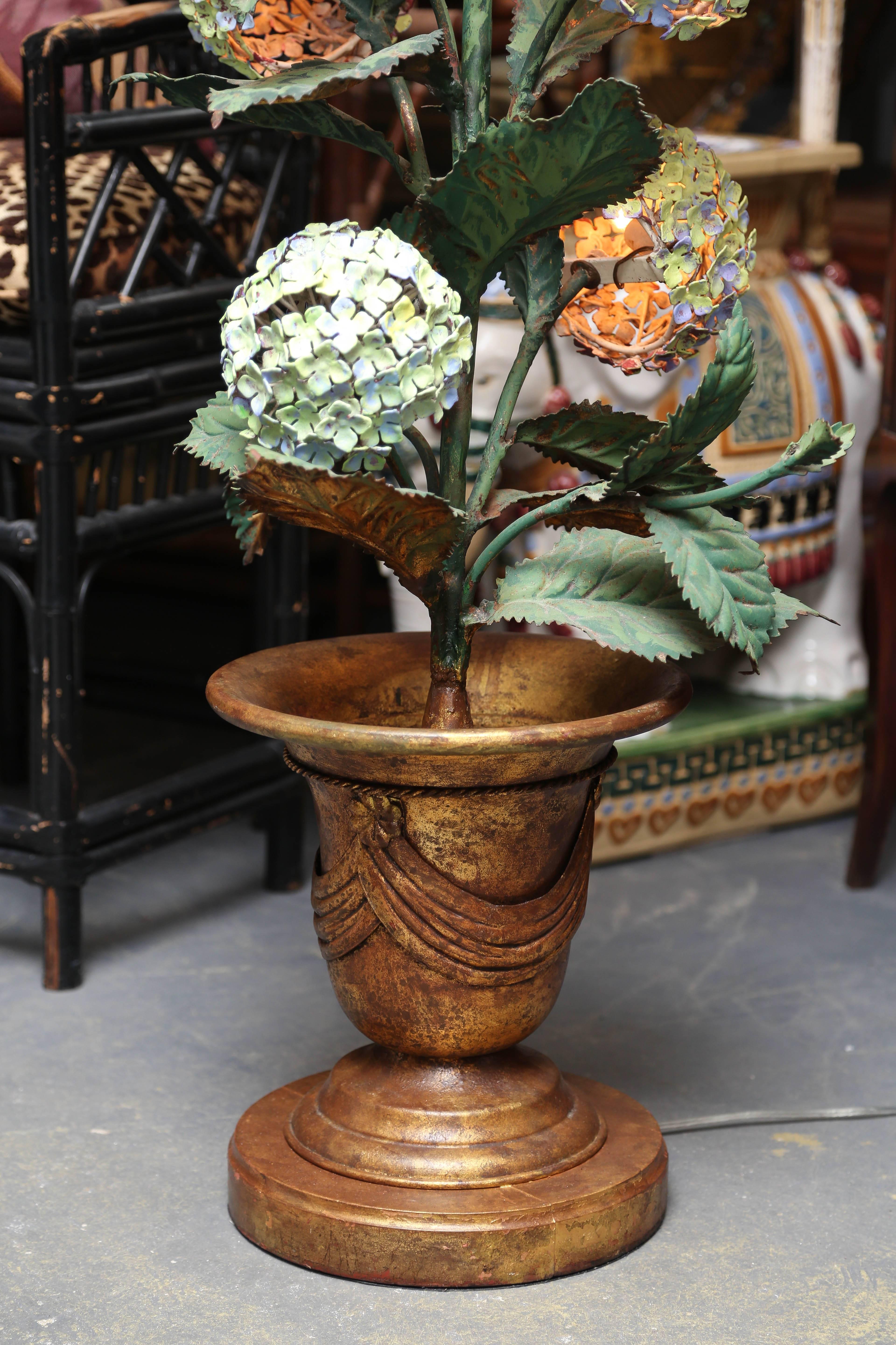 A WOW! Quality workmanship and imaginable design.
Five of the blooms outfitted with lights, generously scaled and original, although freshly rewired.