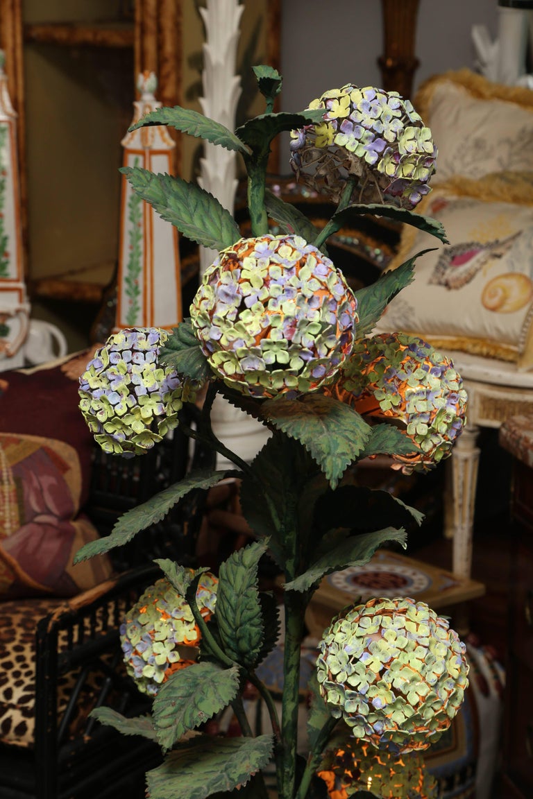 Superbly Whimsical Midcentury Hydrangea Floor Lamp at 1stdibs