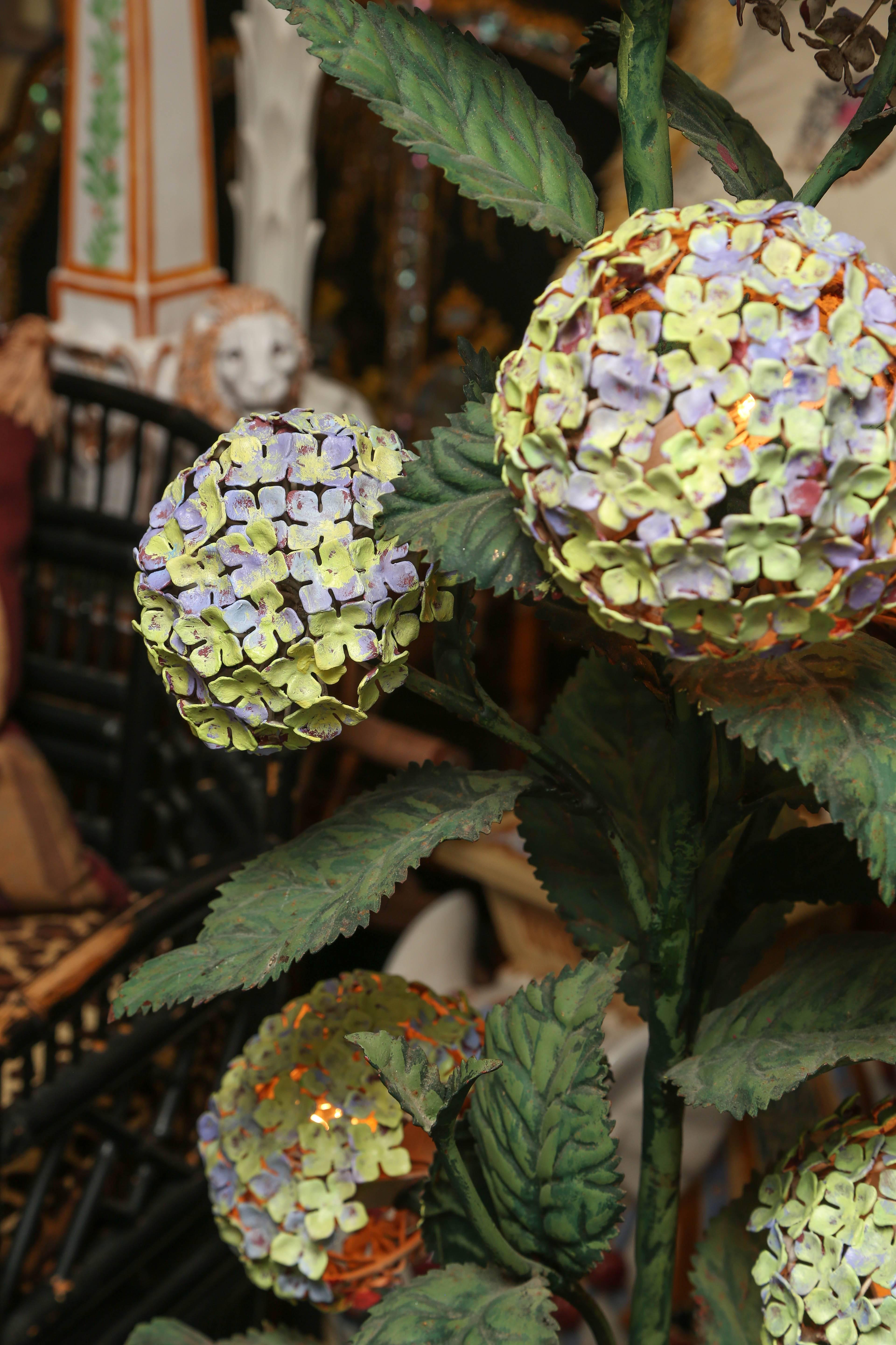 Mid-Century Modern Superbly Whimsical Midcentury Hydrangea Floor Lamp