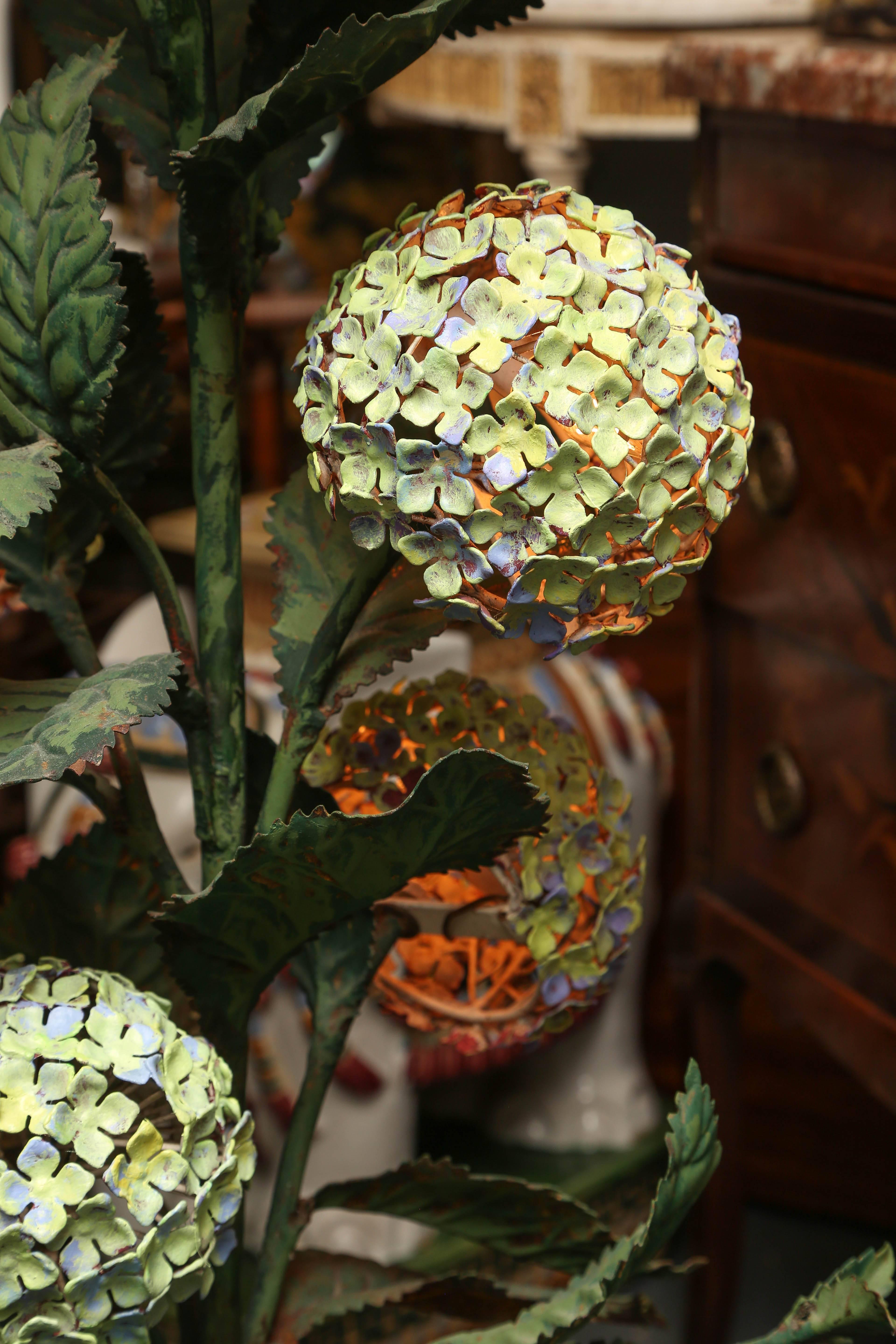 Italian Superbly Whimsical Midcentury Hydrangea Floor Lamp