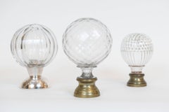 Set of Two French Glass Newly Post Finials