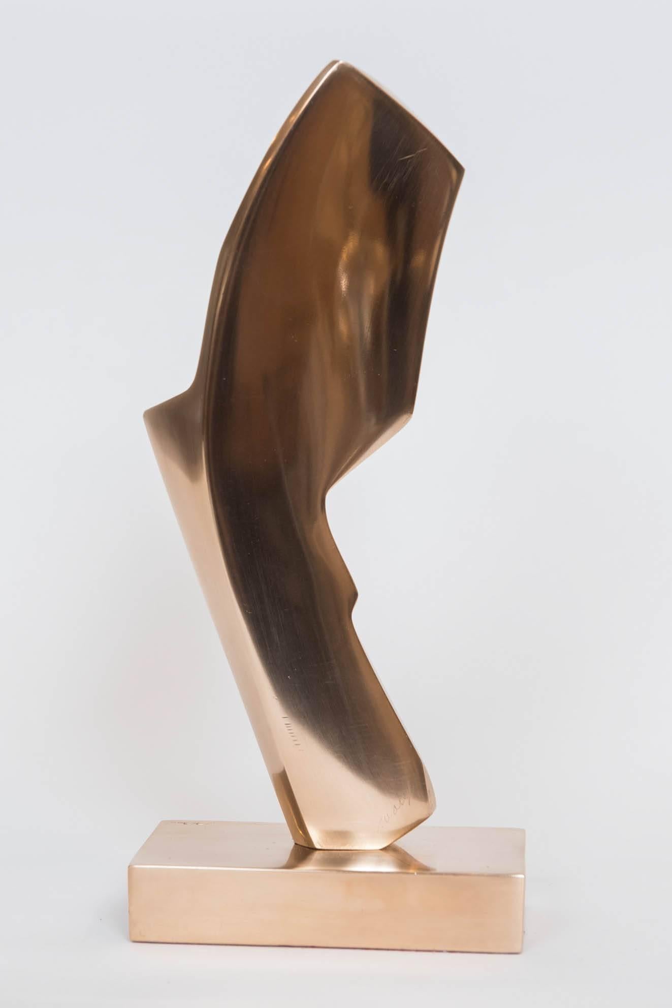 Gilt Bronze Abstract Sculpture by Canadian May Marx In Excellent Condition In Toronto, ON