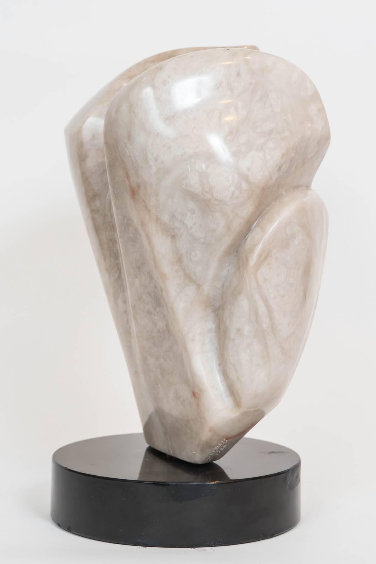 Signed Marble Abstract Sculpture In Excellent Condition In Toronto, ON