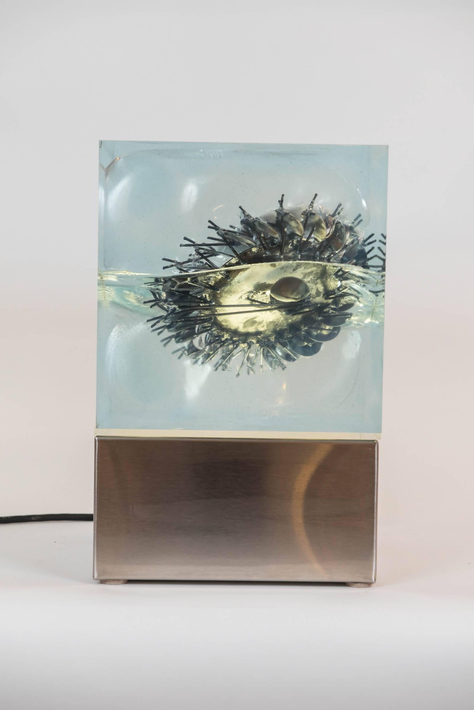 Acrylic Illuminated Sculpture by Canadian Gerald Gladstone In Good Condition In Toronto, ON