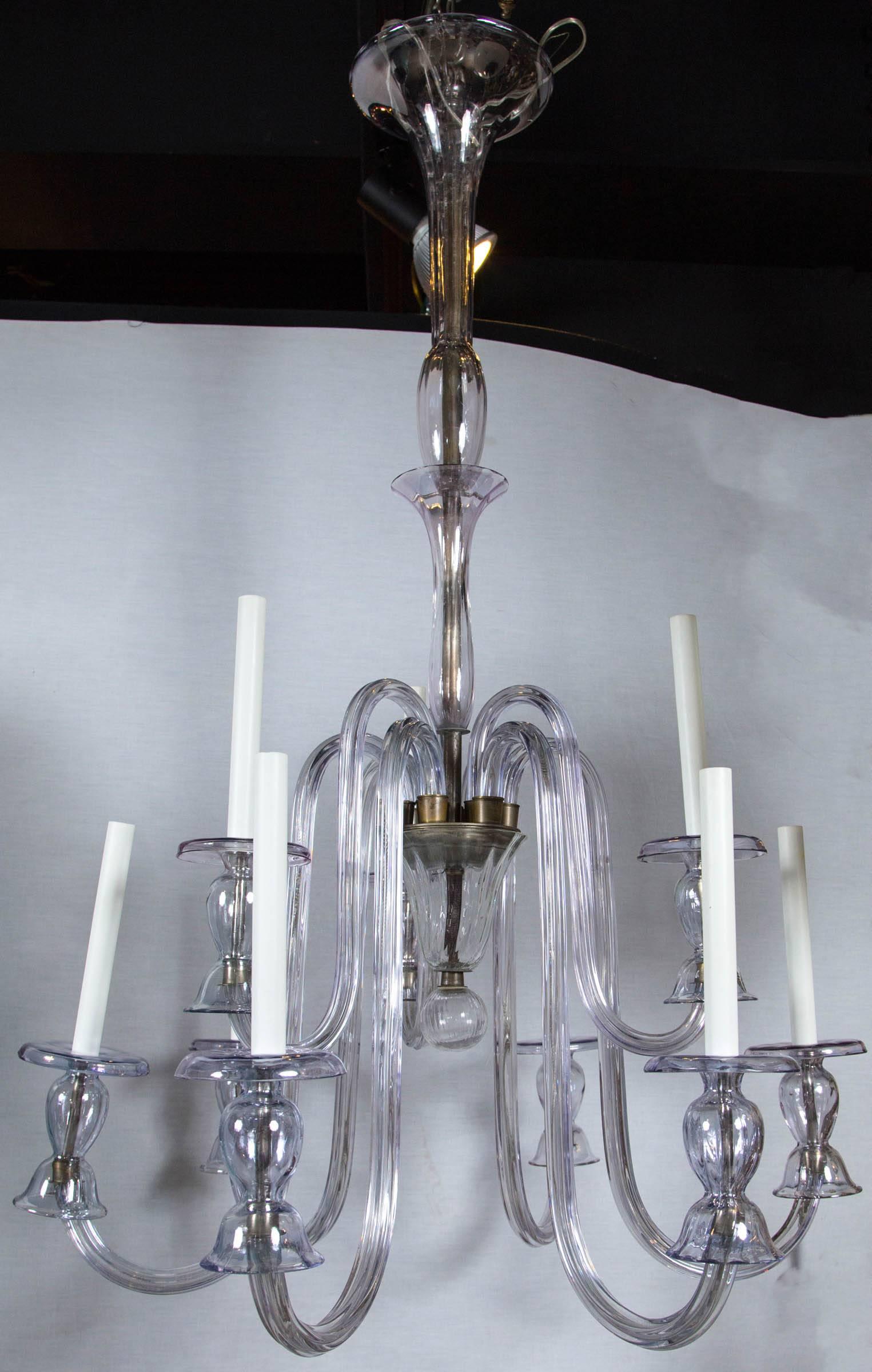 An extremely rare 1950s Murano Italian chandelier in all original condition. Having a large impressive size 45