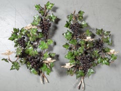 Antique French Pair of Fruit Sconces