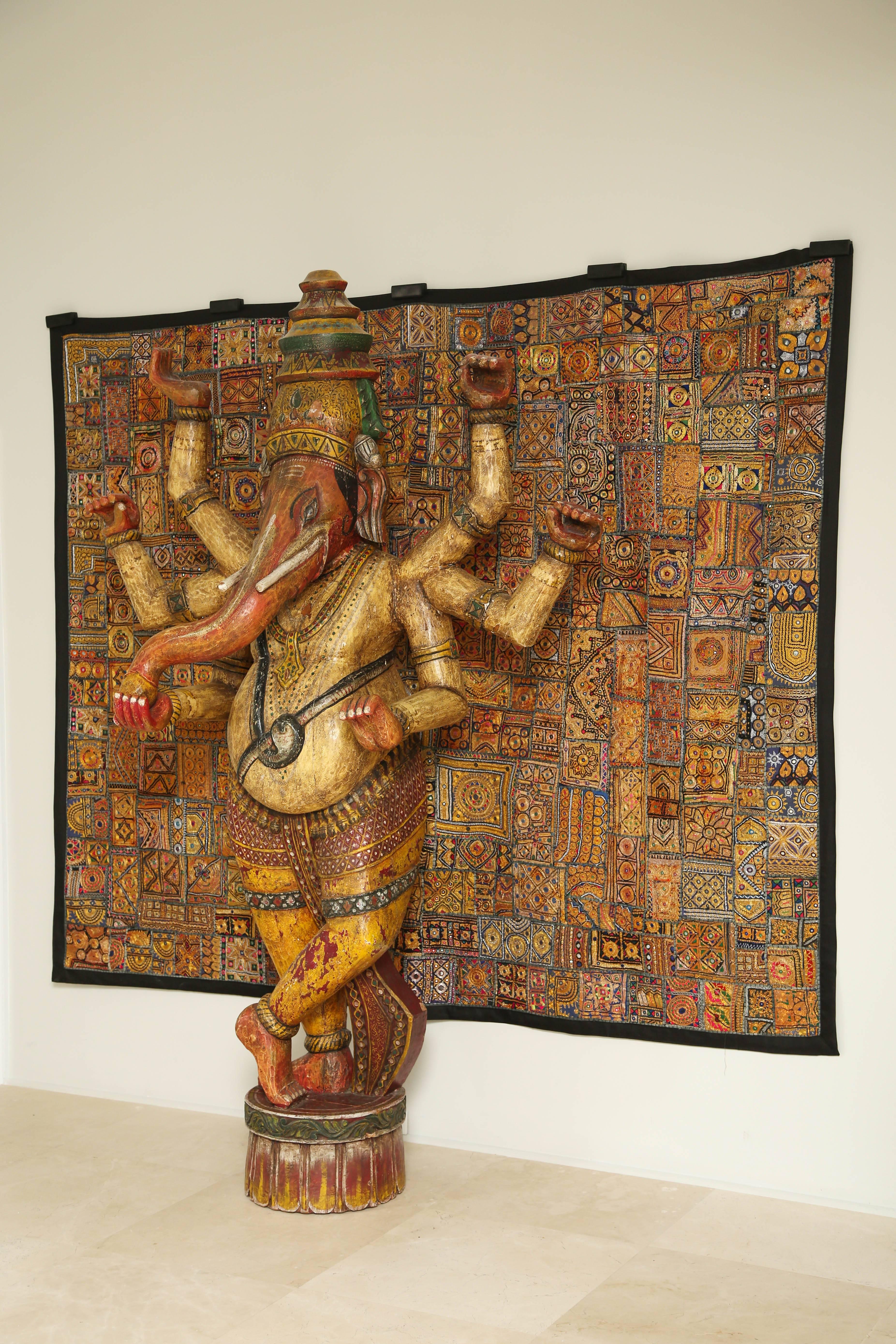 Anglo-Indian Monumental Indian Ganesh Sculpture, 1970s, India For Sale