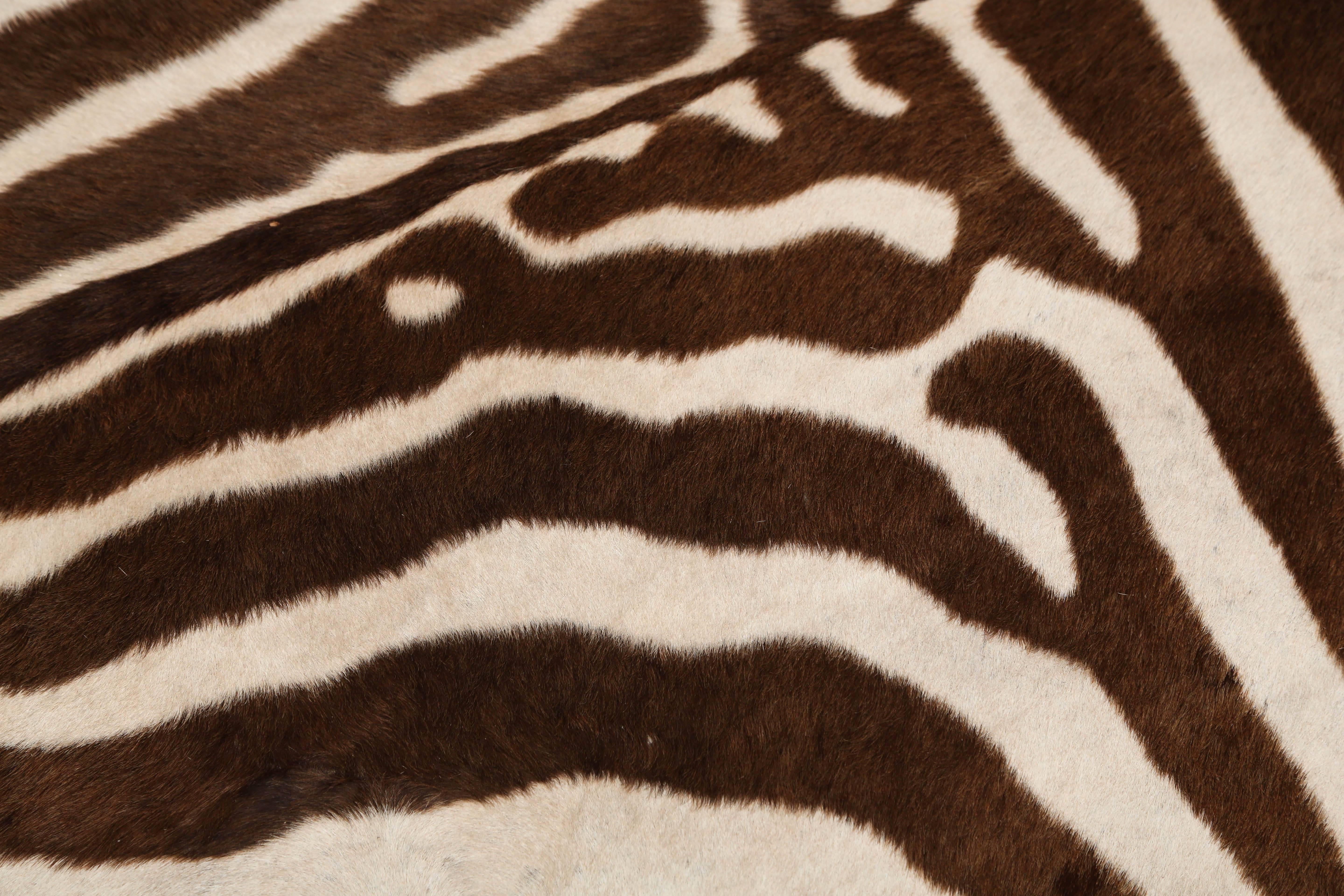 Late 20th Century Authentic Zebra Hide Rug, South Africa, 1970