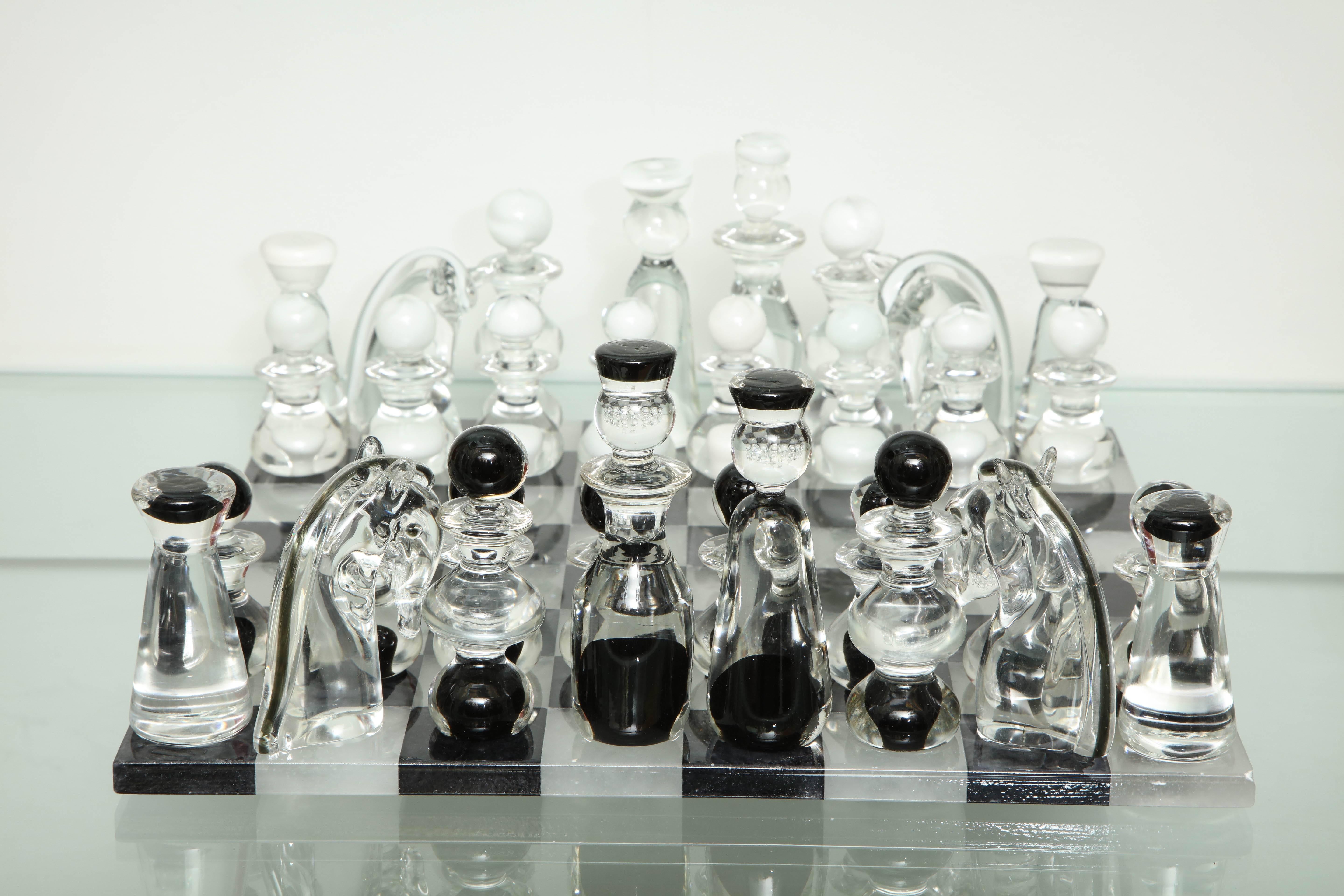 murano glass chess sets