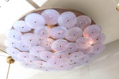 Custom Alex Iridescent Murano Glass Disc Flush Mount Light