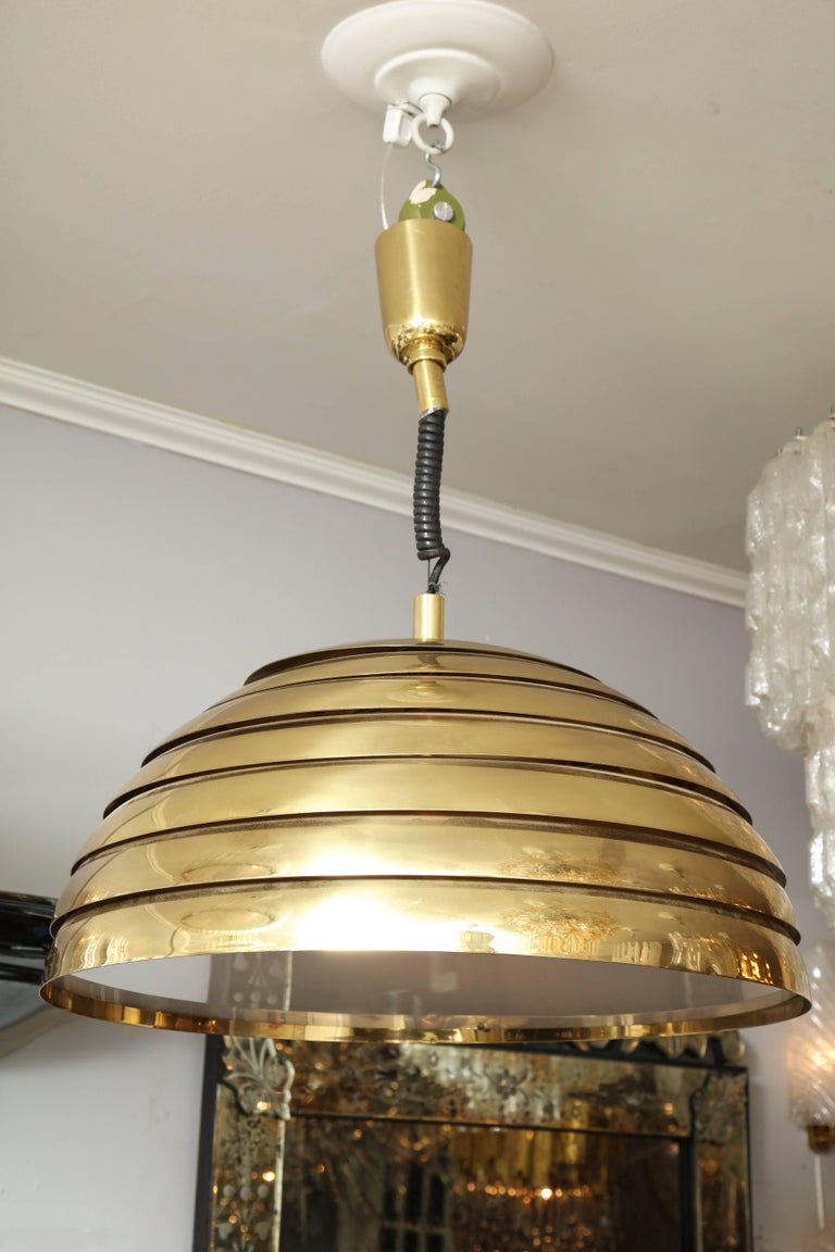 Large Brass Dome Pendant Light by Florian Schulz at 1stDibs large dome pendant light