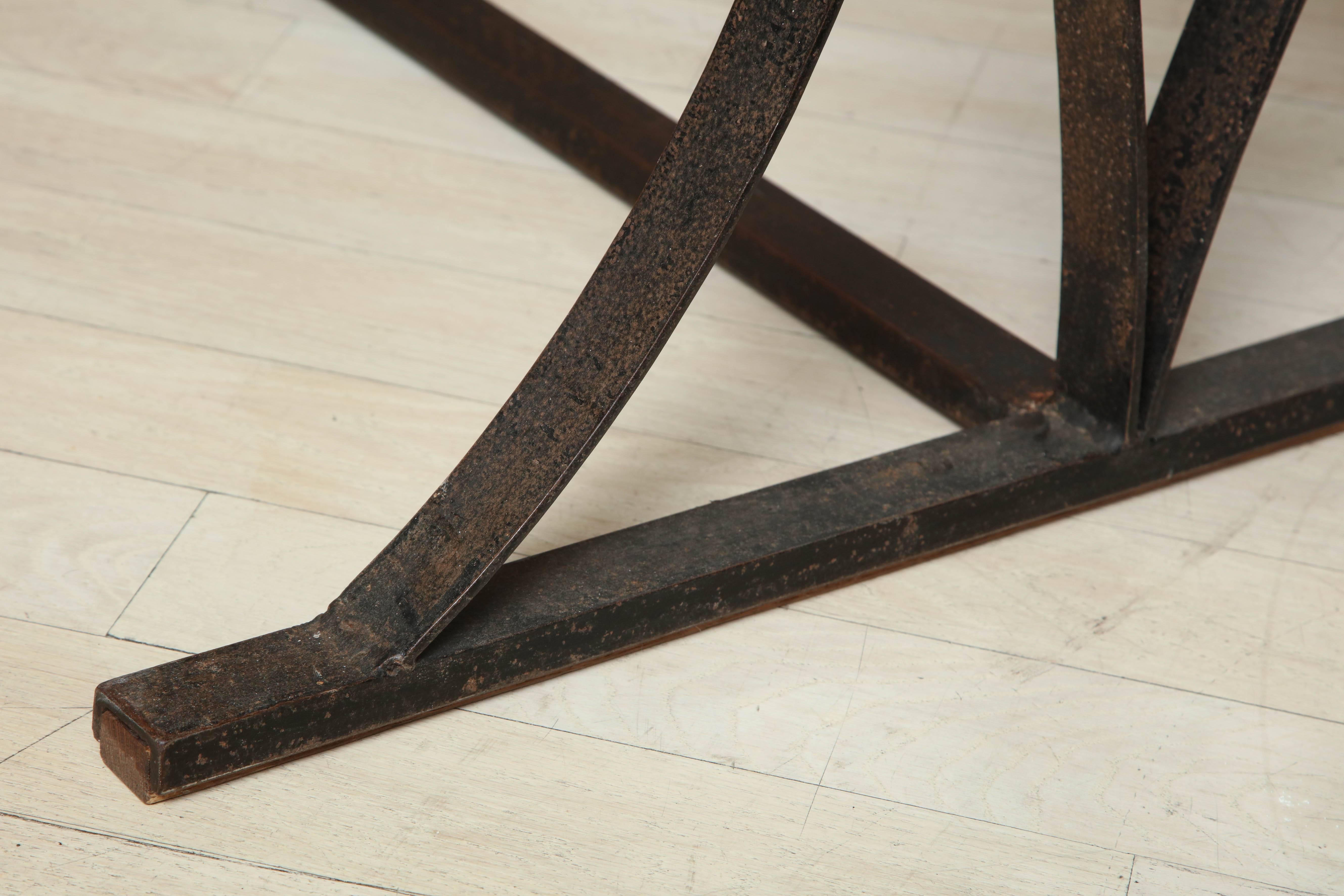 Iron and Bleached Oak Table or Desk, Belgium, circa 1940s In Excellent Condition In New York, NY