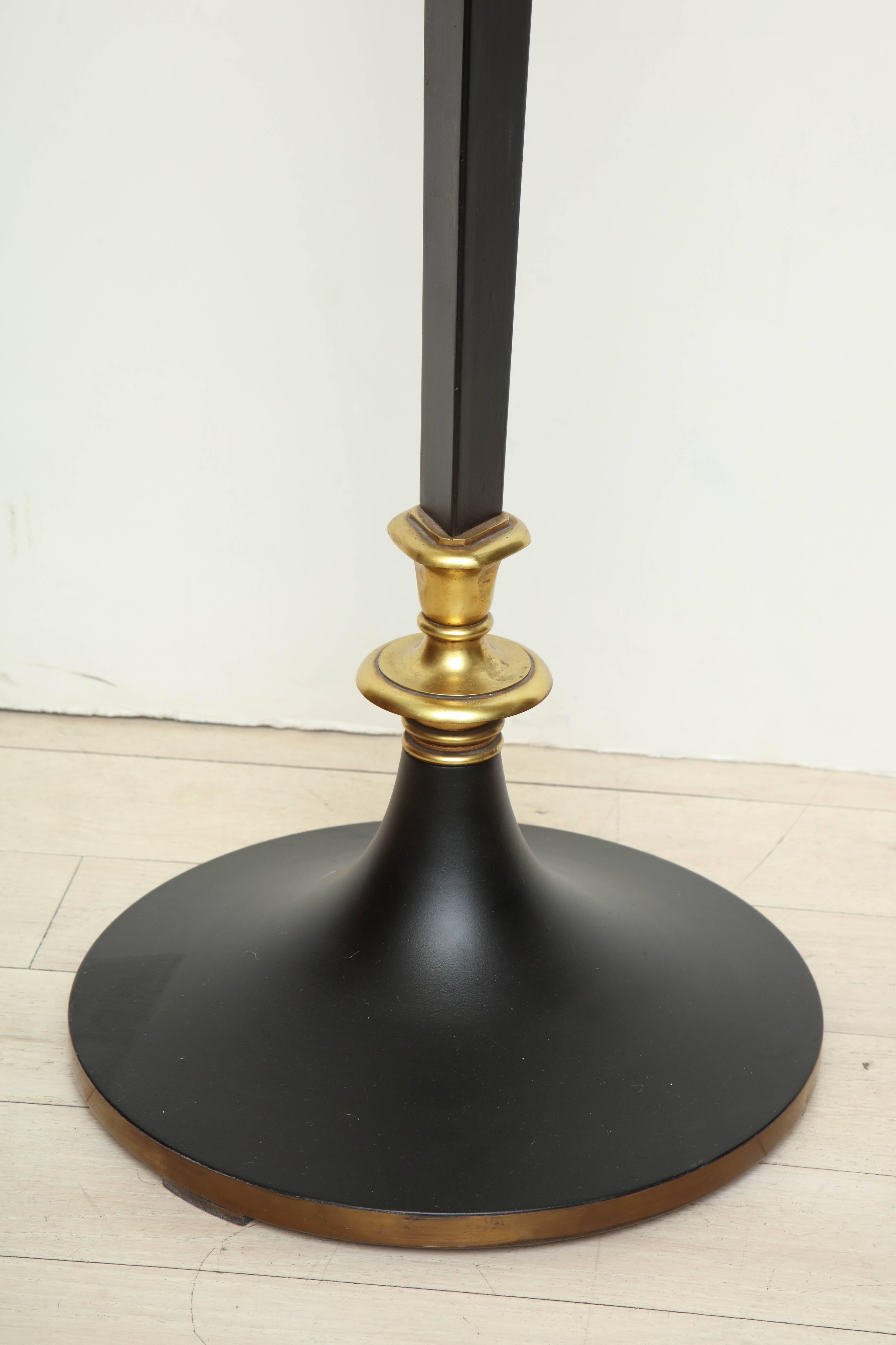 French Midcentury Blackened Metal and Bronze Floor Lamp, circa 1960s 1