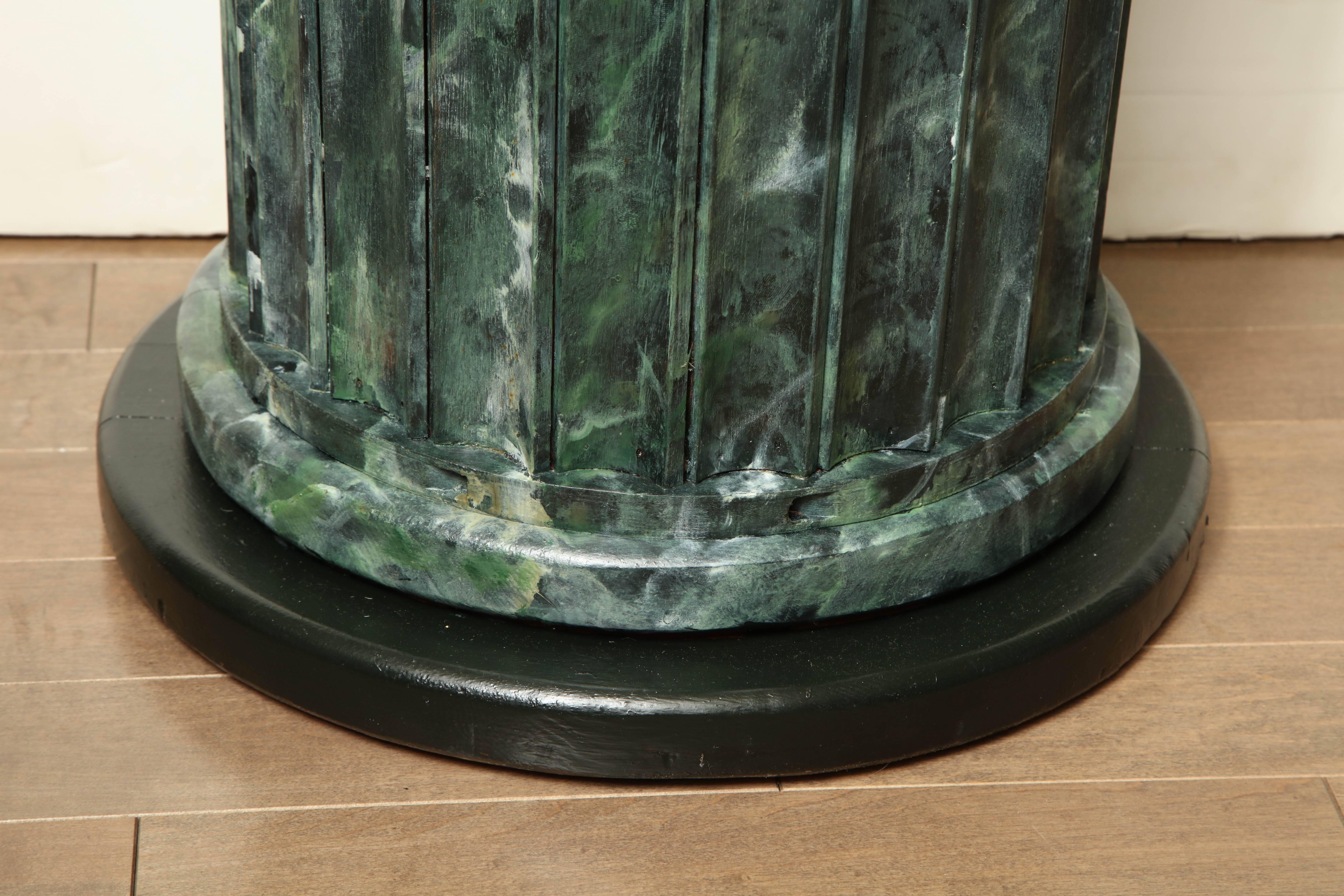20th Century Faux Marble Statuary Column 1