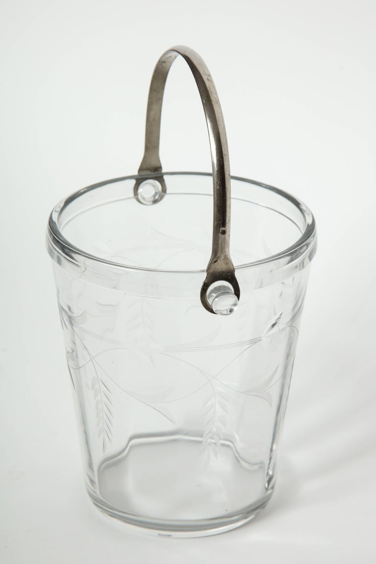 Art Deco Etched Crystal Ice Bucket For Sale at 1stDibs