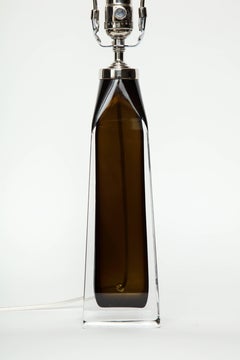 Lampade Orrefors/Nils Landberg in cristallo verde Greene & Greene