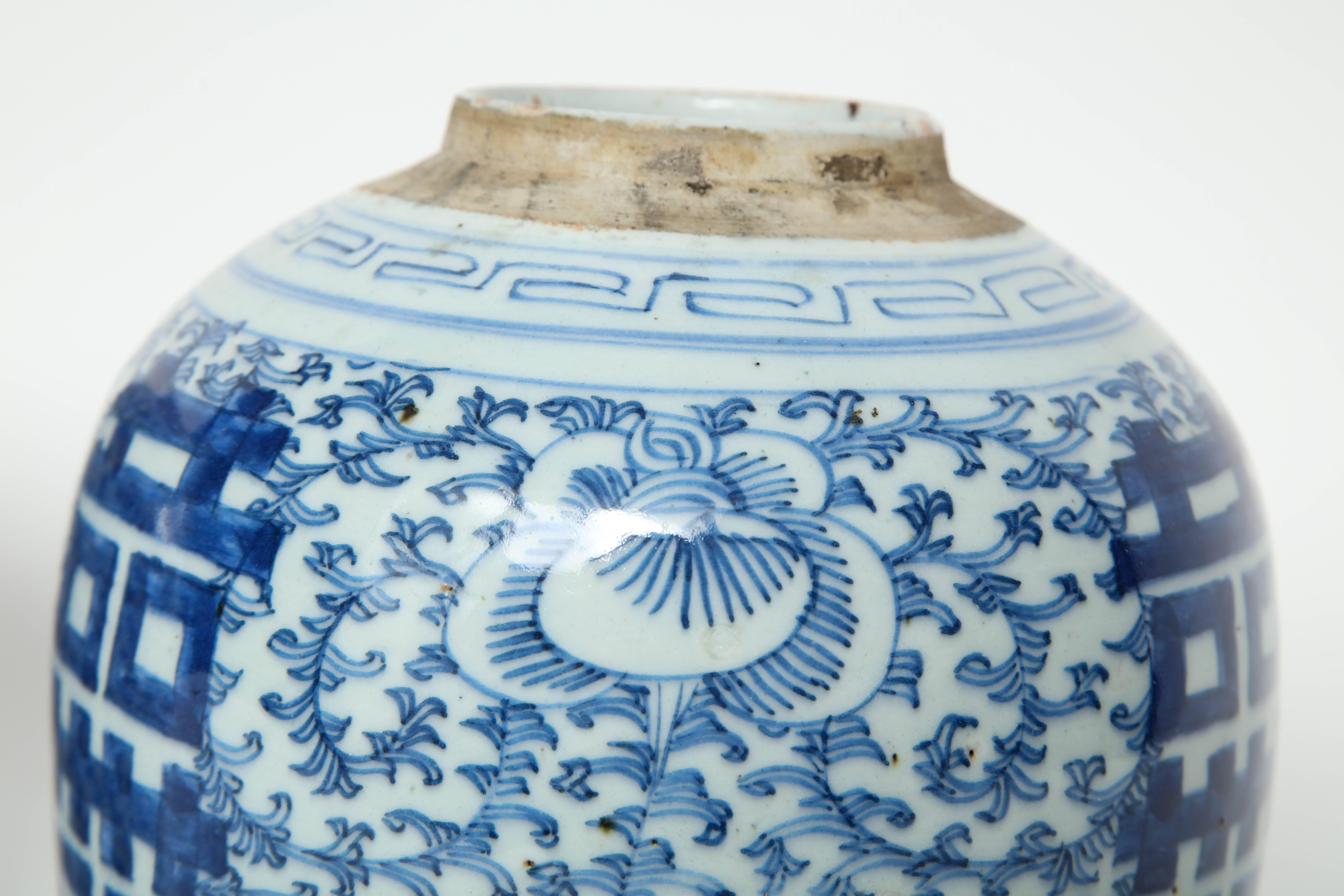 Chinese Blue/White Double Happiness Cache Pots 2