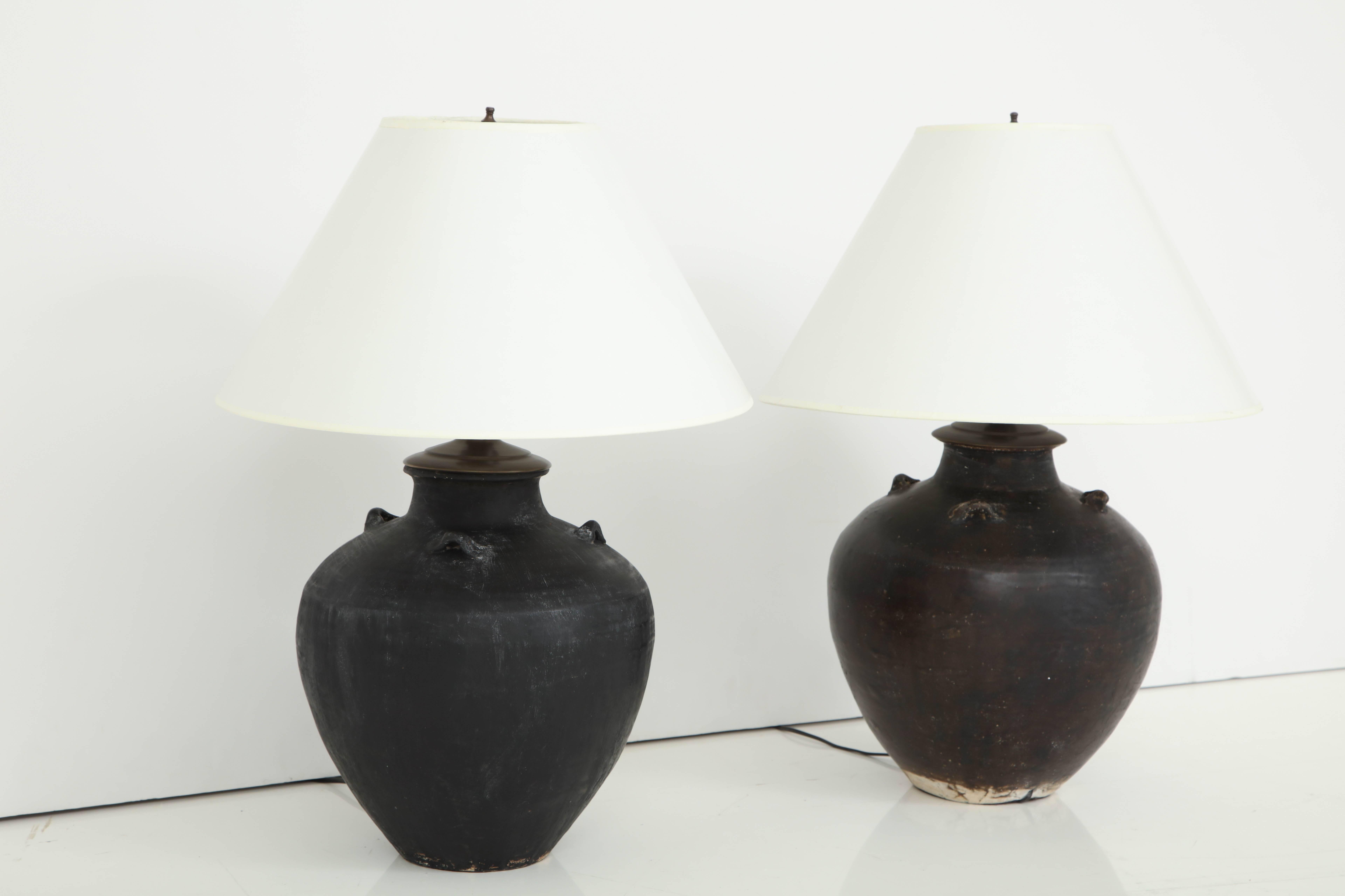 black terracotta lamp