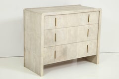 Shagreen Chest of Drawers with Bronze Handles