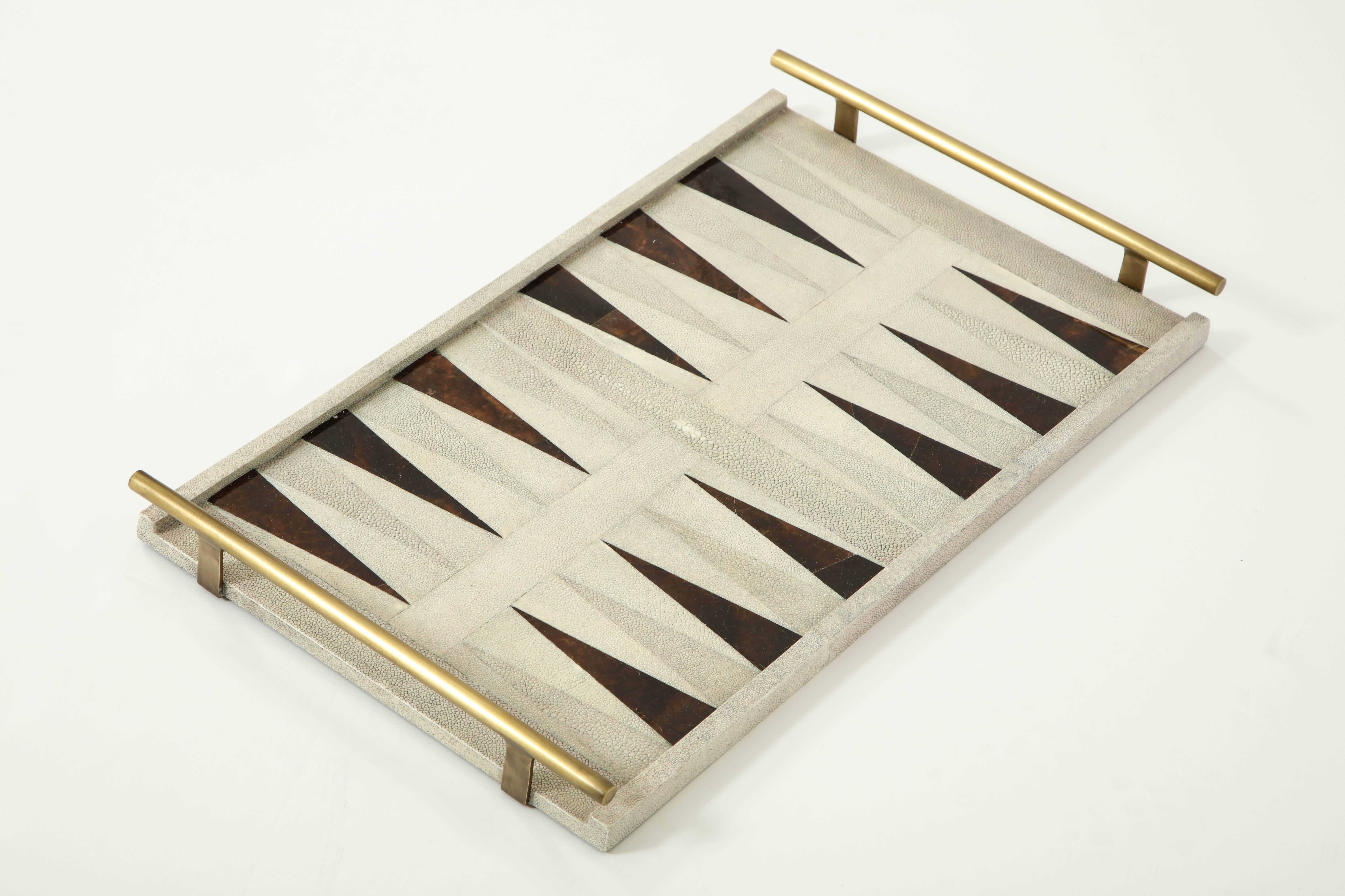 Bronze Shagreen Backgammon Game