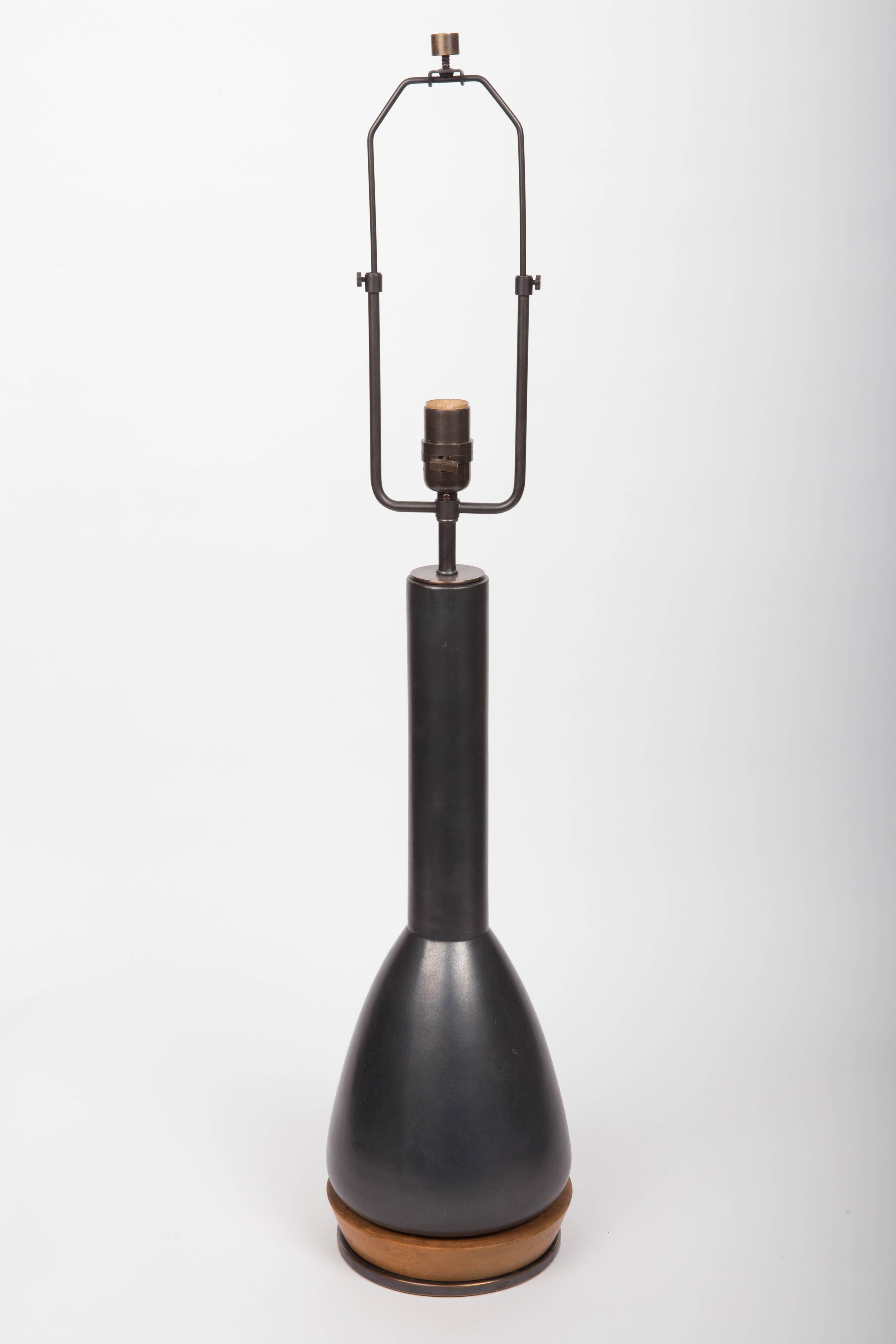 Black Ceramic Table Lamp Attributed to Gordon & Jane Martz, c. 1960s 2