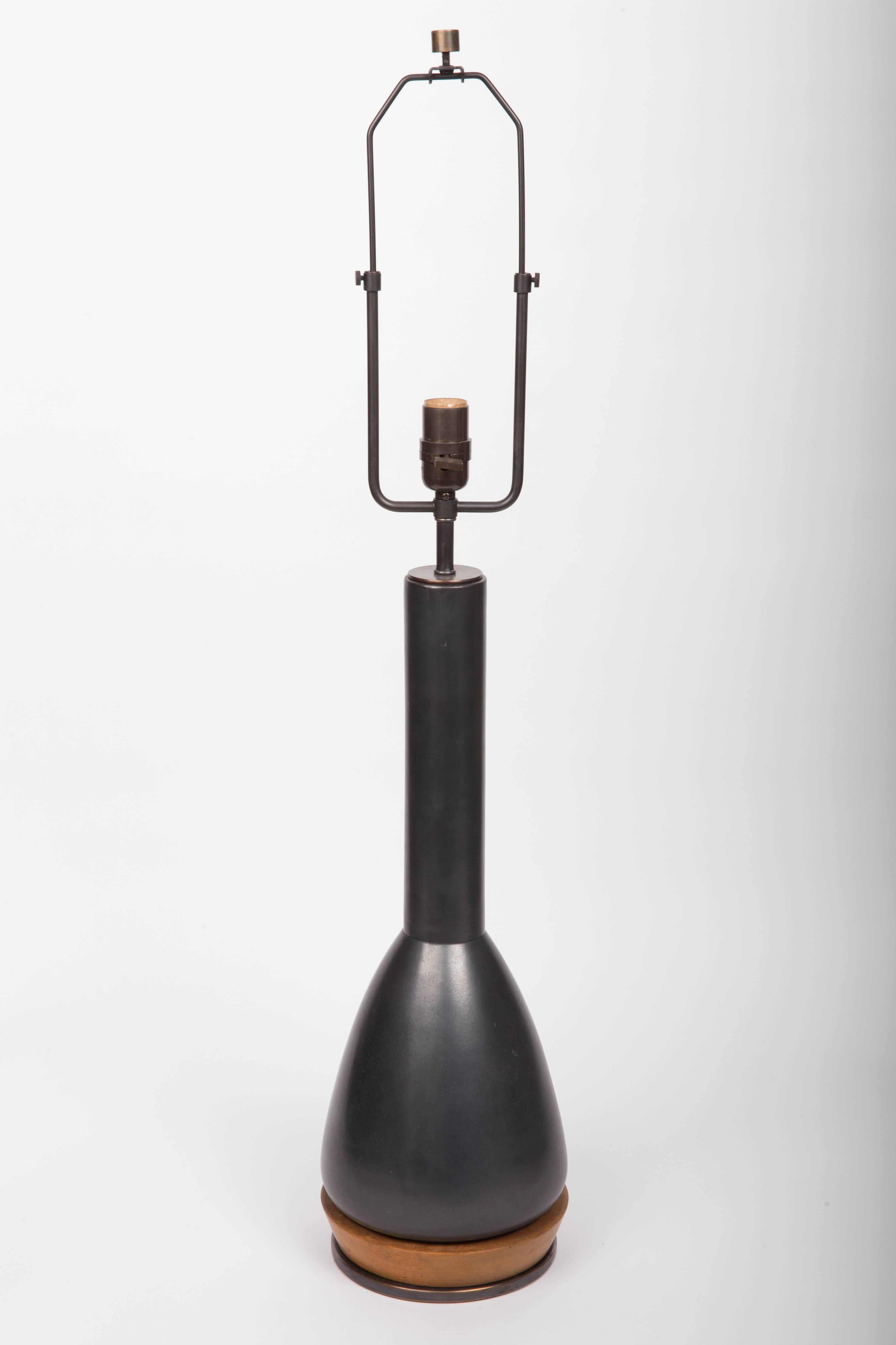 Black Ceramic Table Lamp Attributed to Gordon & Jane Martz, c. 1960s 4