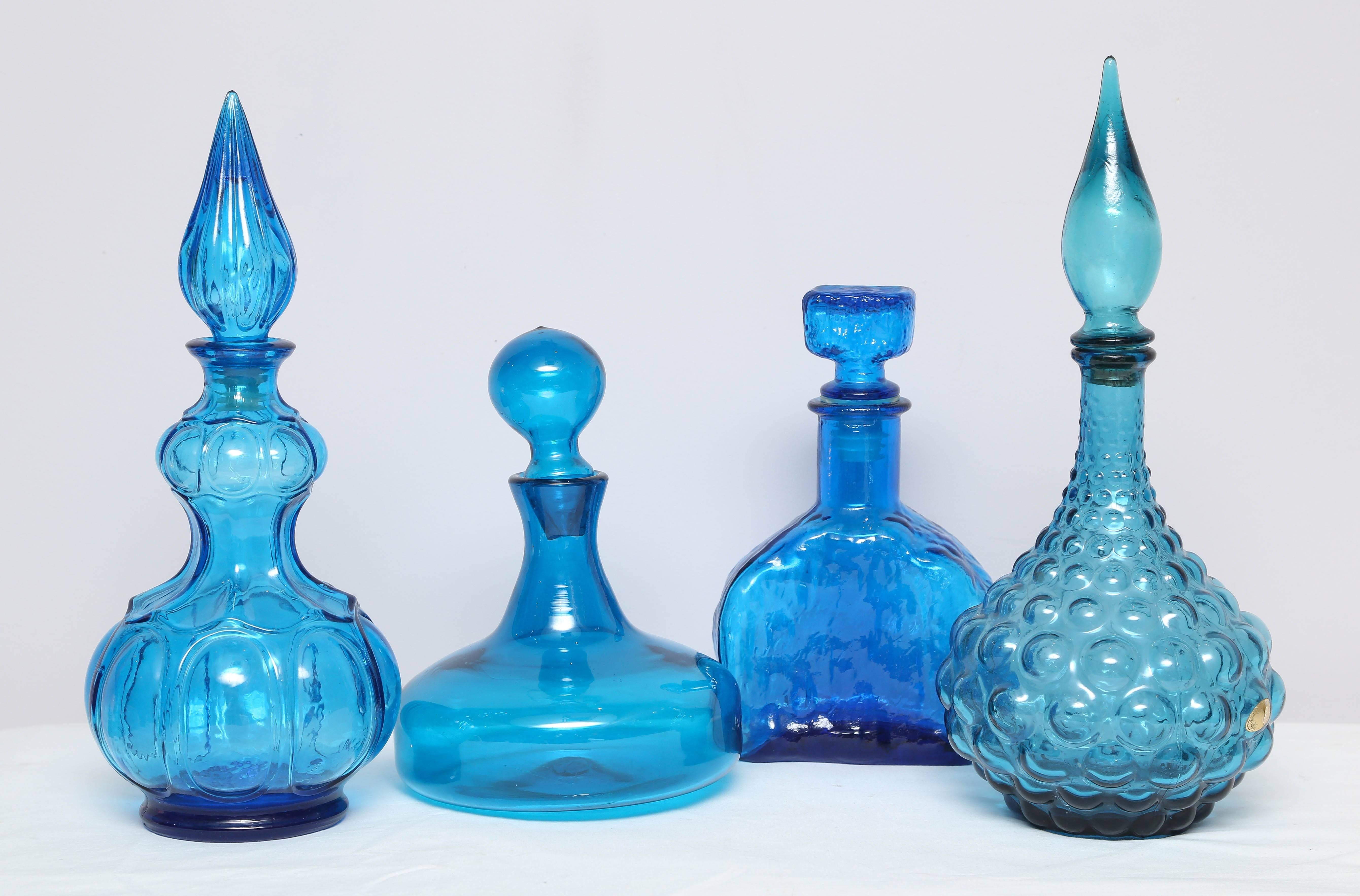 All bottles have a different shape, measurements given are for the tallest and the widest, while they can be purchased individually, together they make a strong statement.
What is great that while the shade of blues might change, the grouping