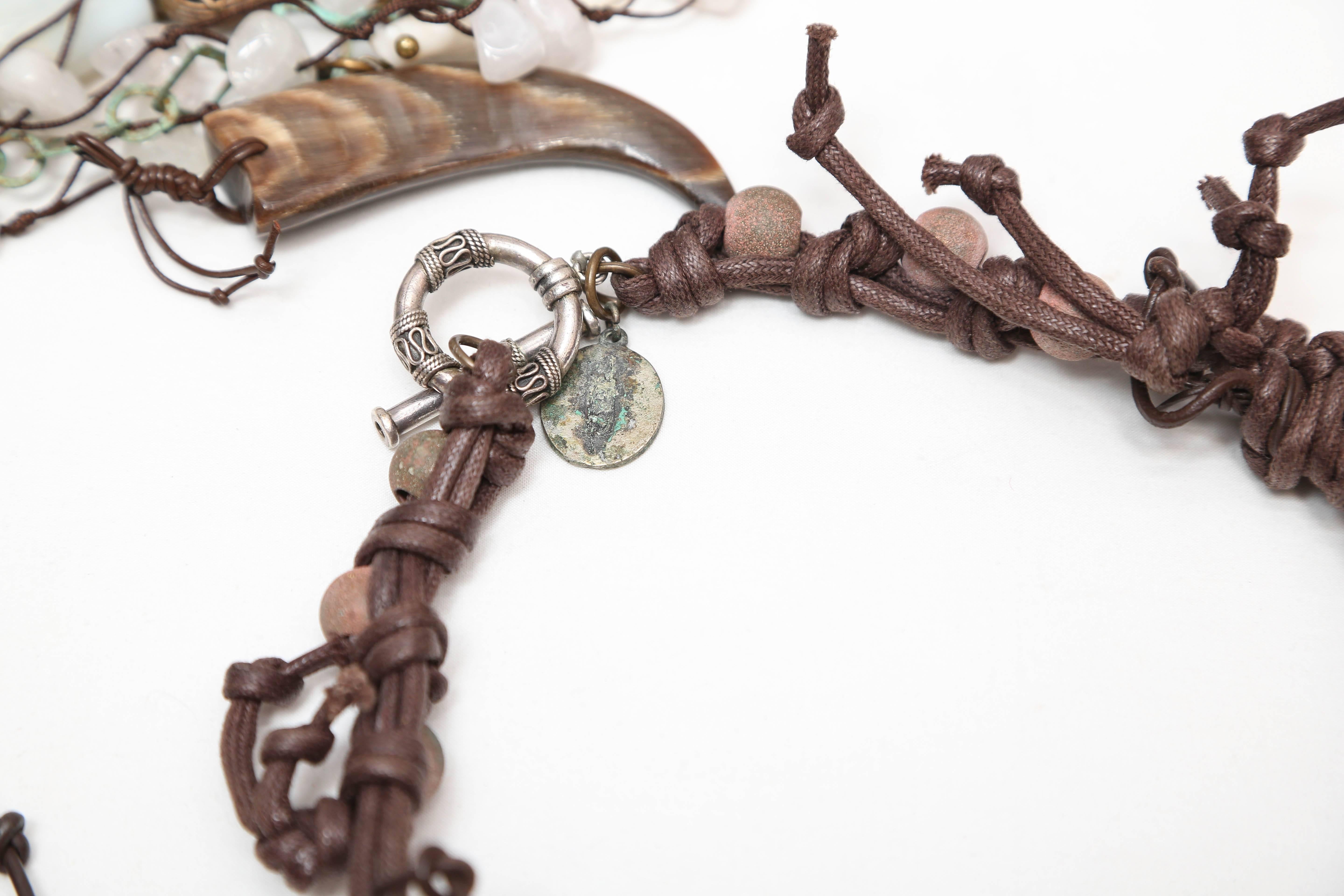 European Marzia Z Jewelry Designer, Italy, Unique Necklaces, with Ethnic, Antique Symbols