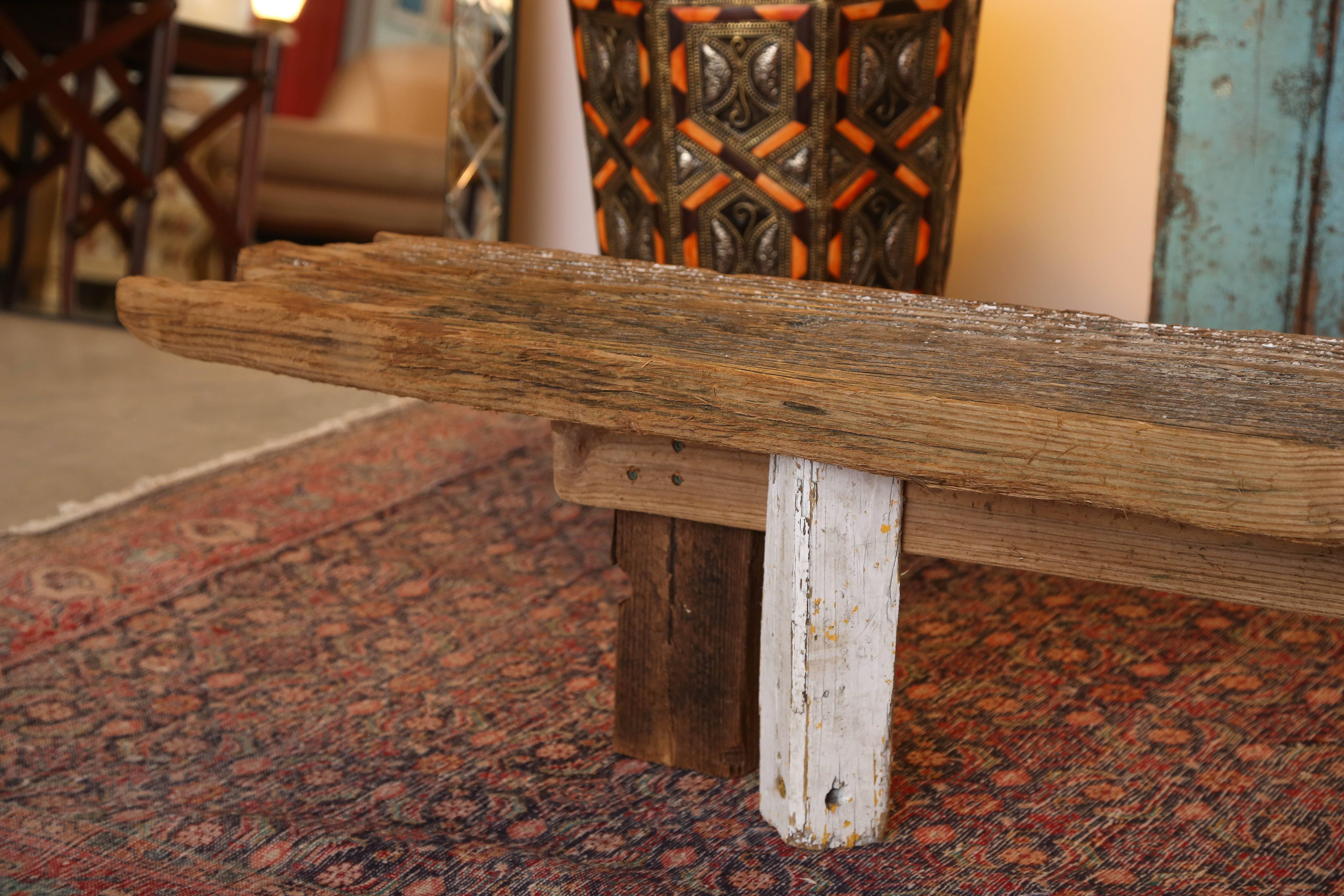 North American HURRICANE, IRMA , DRIFTWOOD BENCH, Table, CONSOLE, entrance console , artisan, signed