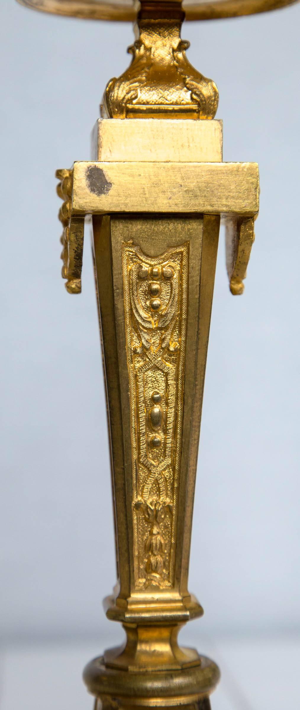 19th Century Pair  Gilt  Bronze  Candlesticks