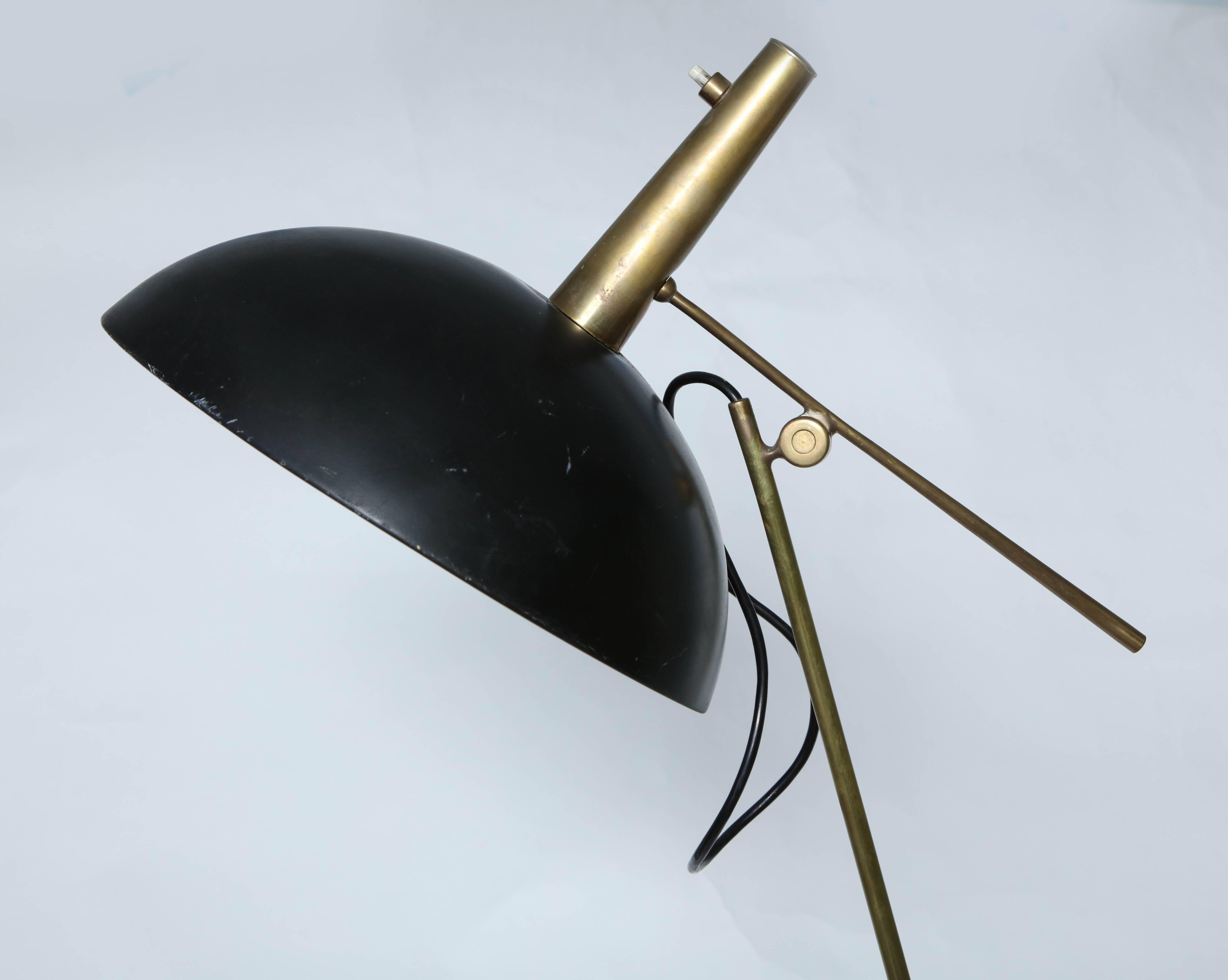 French Mid-Century Modern Articulated Floor Lamp signedLyon JP Vincent France 1950s