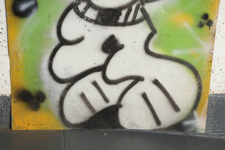 Graffiti Painting Signed Crane Spray Paint, 1980s Fun Gallery East