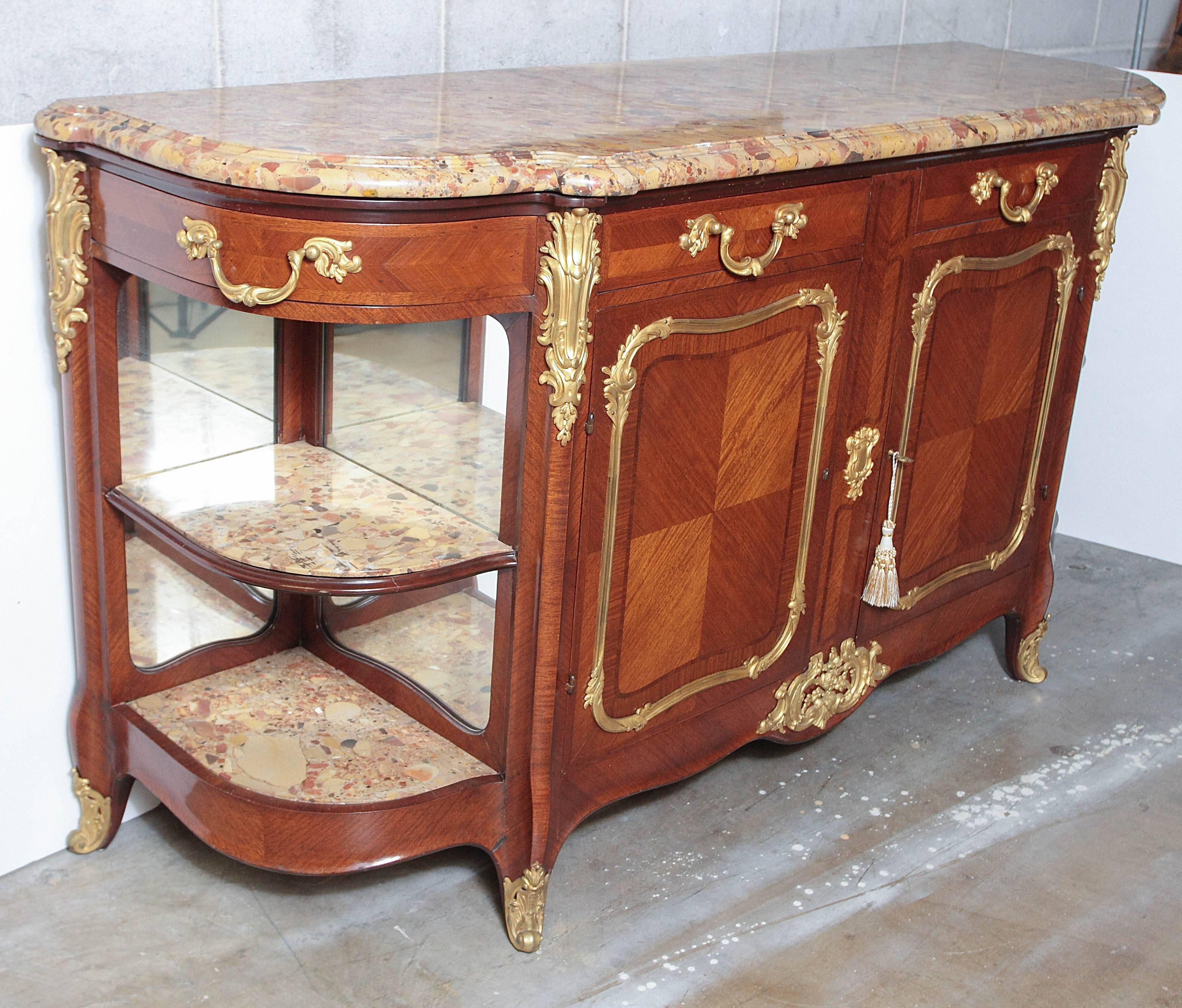 French 19th Century Fine Louis XV Marble-Top Buffet For Sale