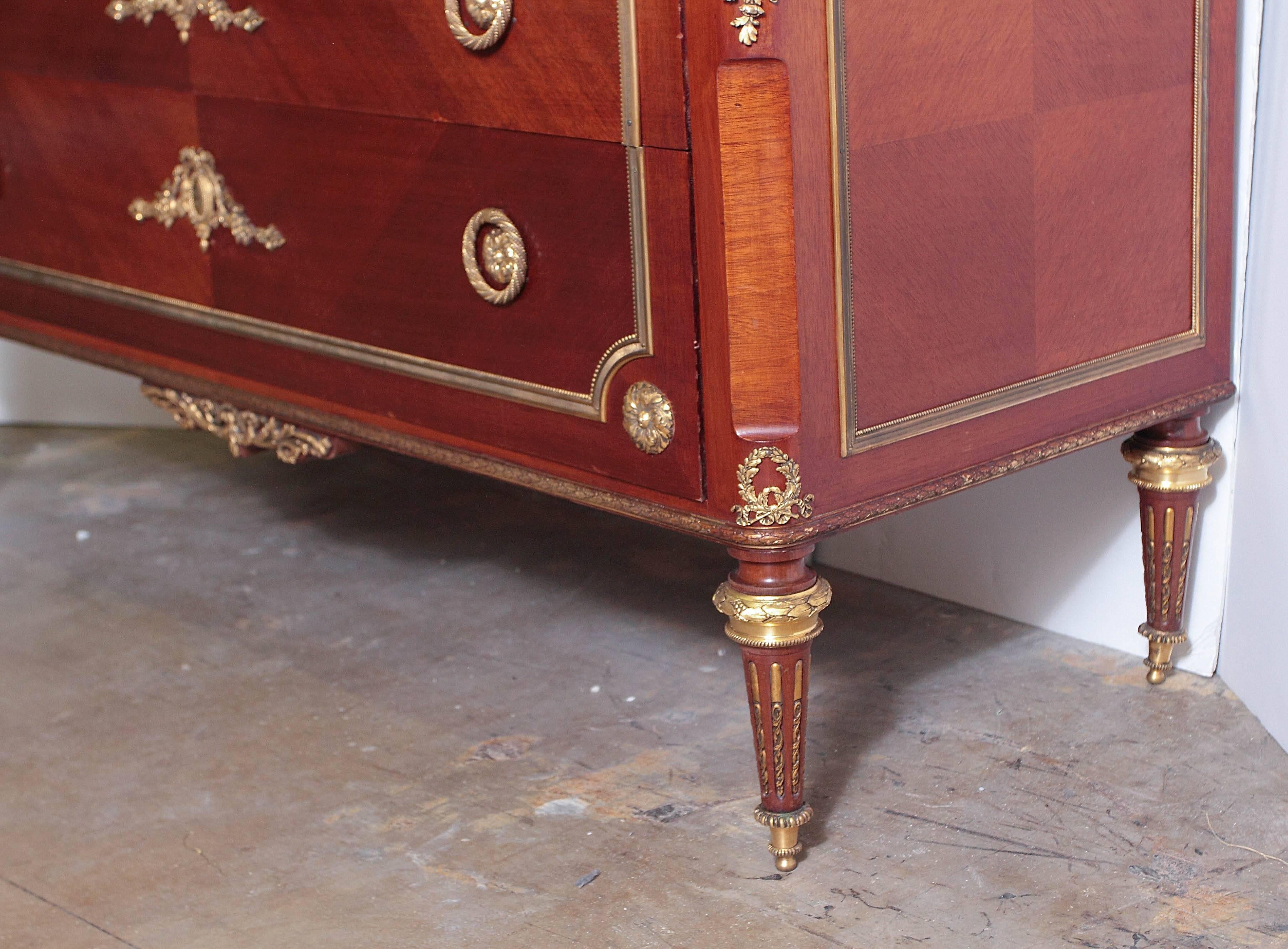 19th Century French Mahogany and Gilt Bronze Commode Attributed to P. Sormani 2