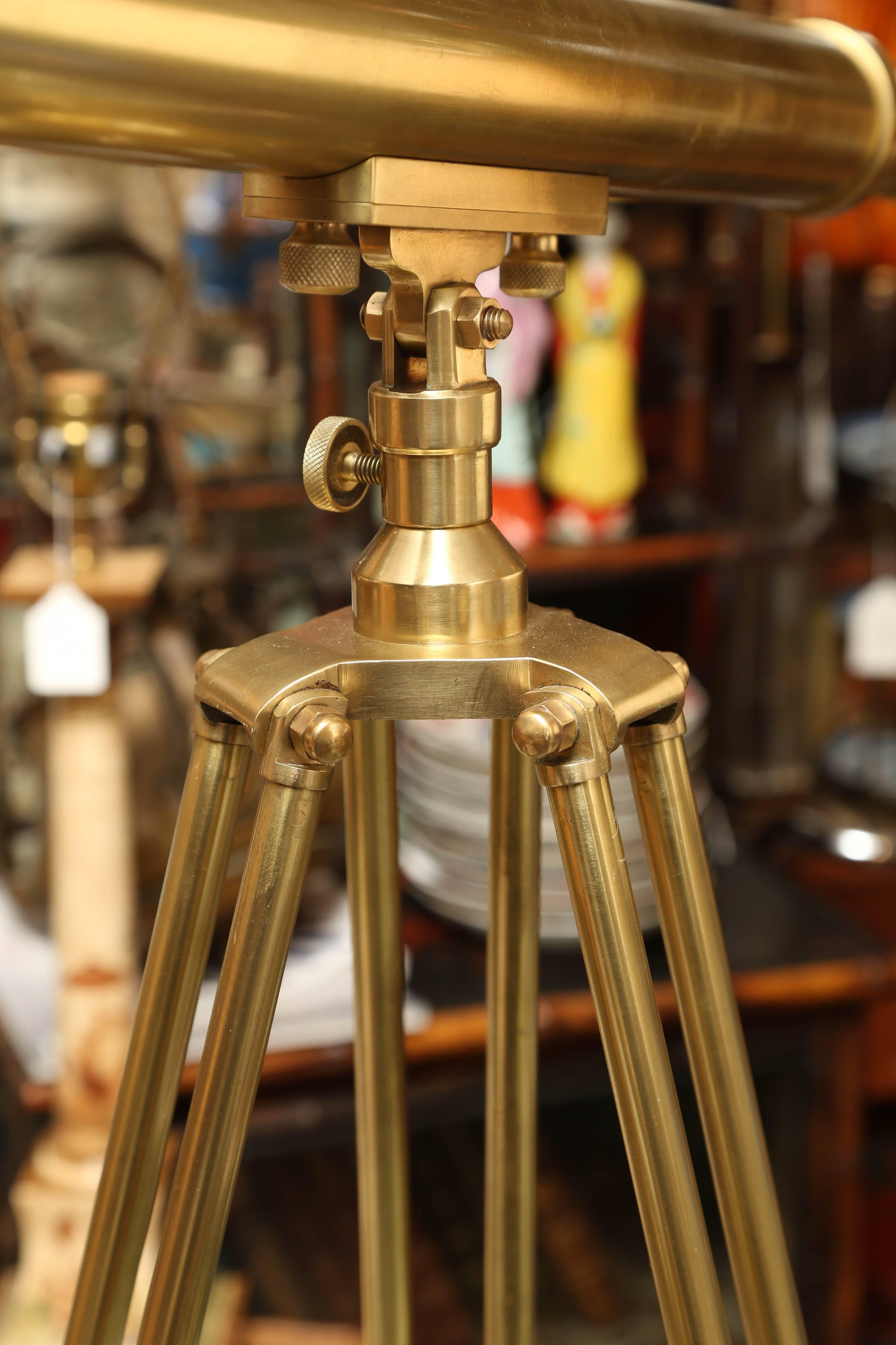 Brass Telescope with Stand Signed Ross, London 3